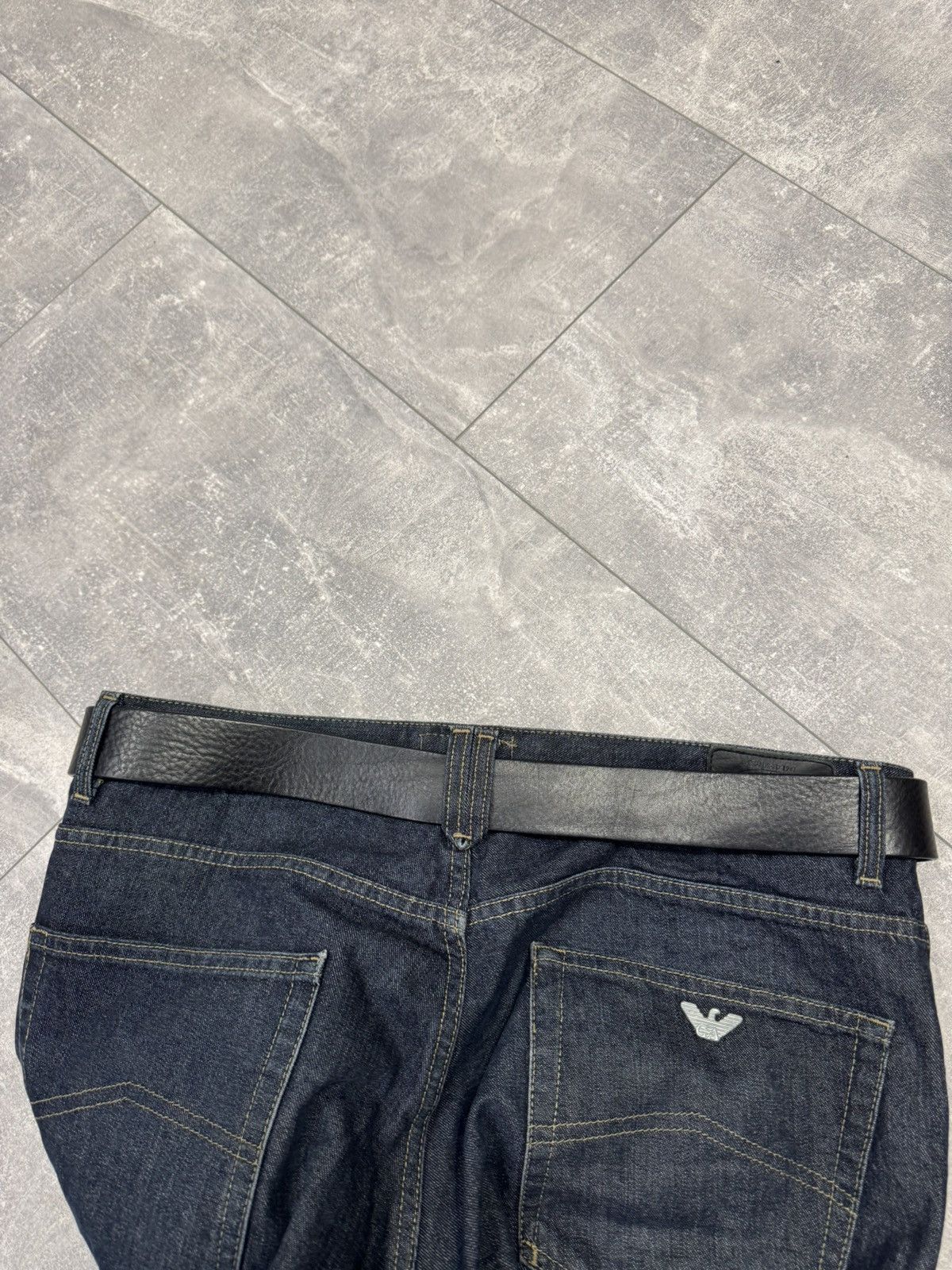 Armani Vintage Giorgio Armani Belt Leather Y2K Metal buckle Size ONE SIZE - 3 Thumbnail