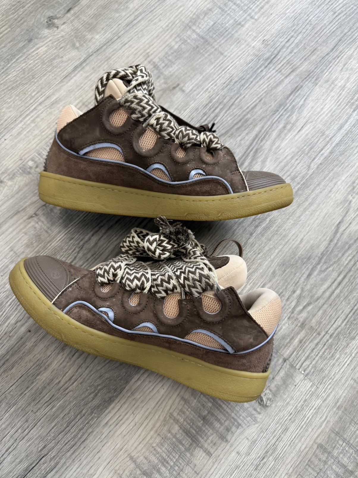 Lanvin Lanvin Curb Sneakers - Brown/Camel (Snake Laces) Size US 11 / EU 44 - 4 Thumbnail