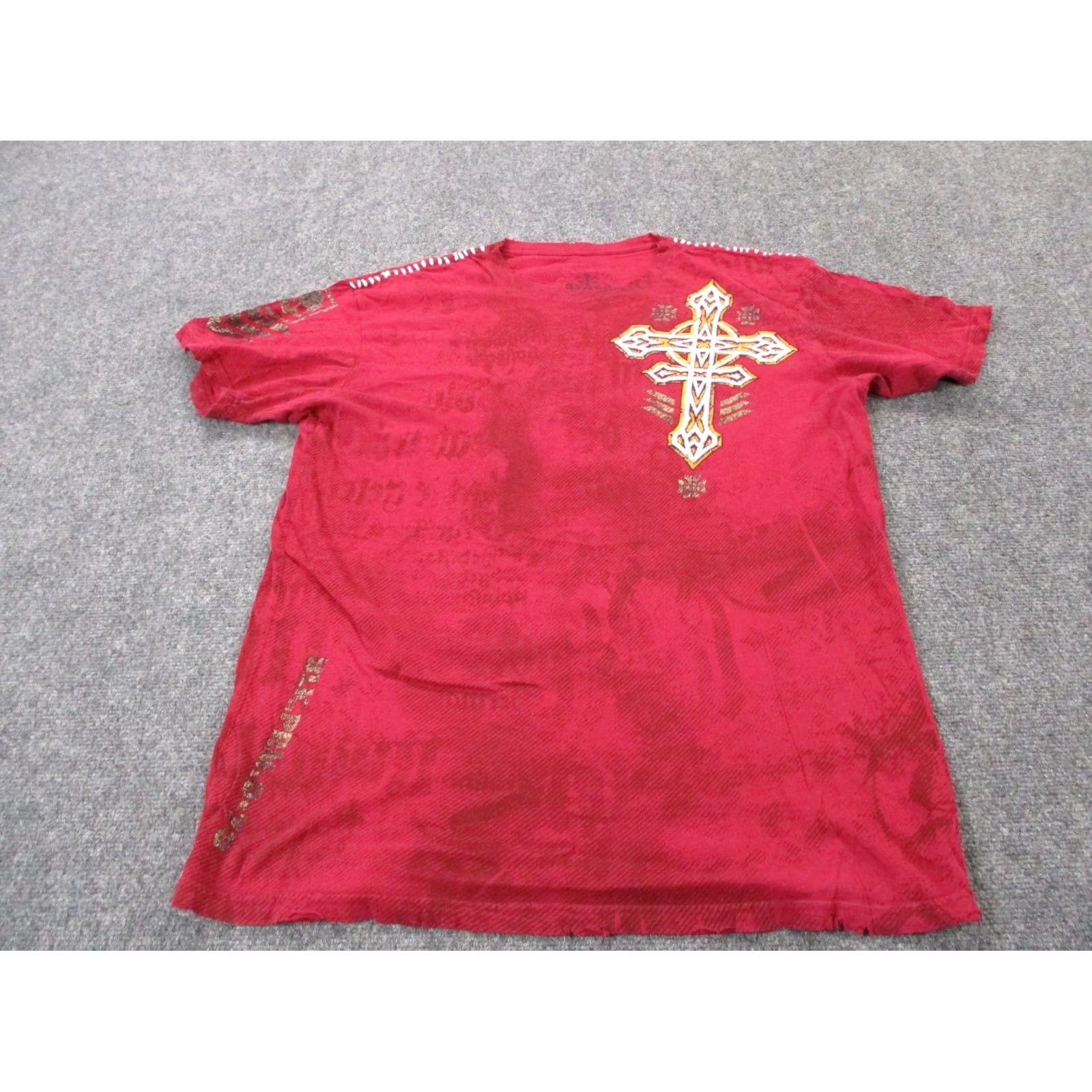 Affliction Affliction Shirt Mens 2XL Skull Cross Graphic Live Fast Distressed USA Made Y2K Shirt Size US XXL / EU 58 / 5 - 4 Thumbnail