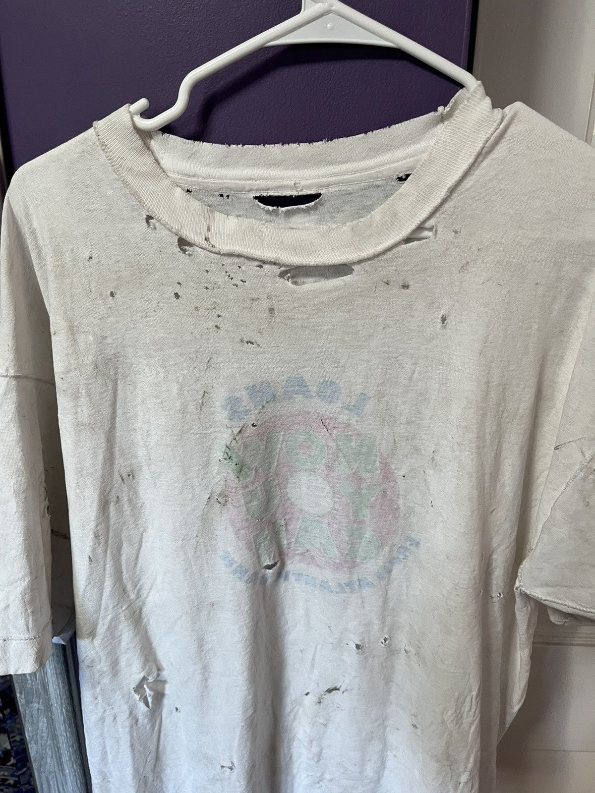 Unsound Rags “Place Beyond The Pines” Distressed Single Stitch White Tee Size US XL / EU 56 / 4 - 16 Thumbnail