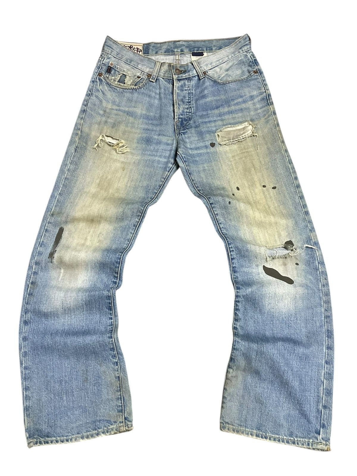 Abercrombie & Fitch Vintage A&F Killburn Low Rise Boot Distressed Paint Mud Wash Size US 30 / EU 46 - 2 Thumbnail