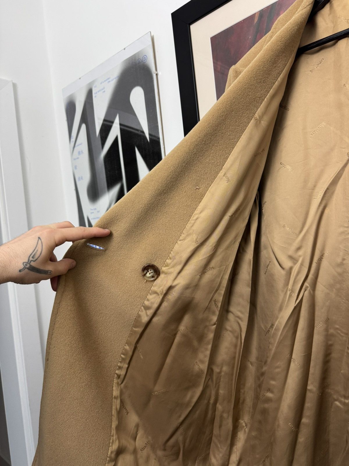 Max Mara Max Mara Wool Cashmere Long Coat Made In Italy Beige Luxury Size ONE SIZE - 6 Thumbnail