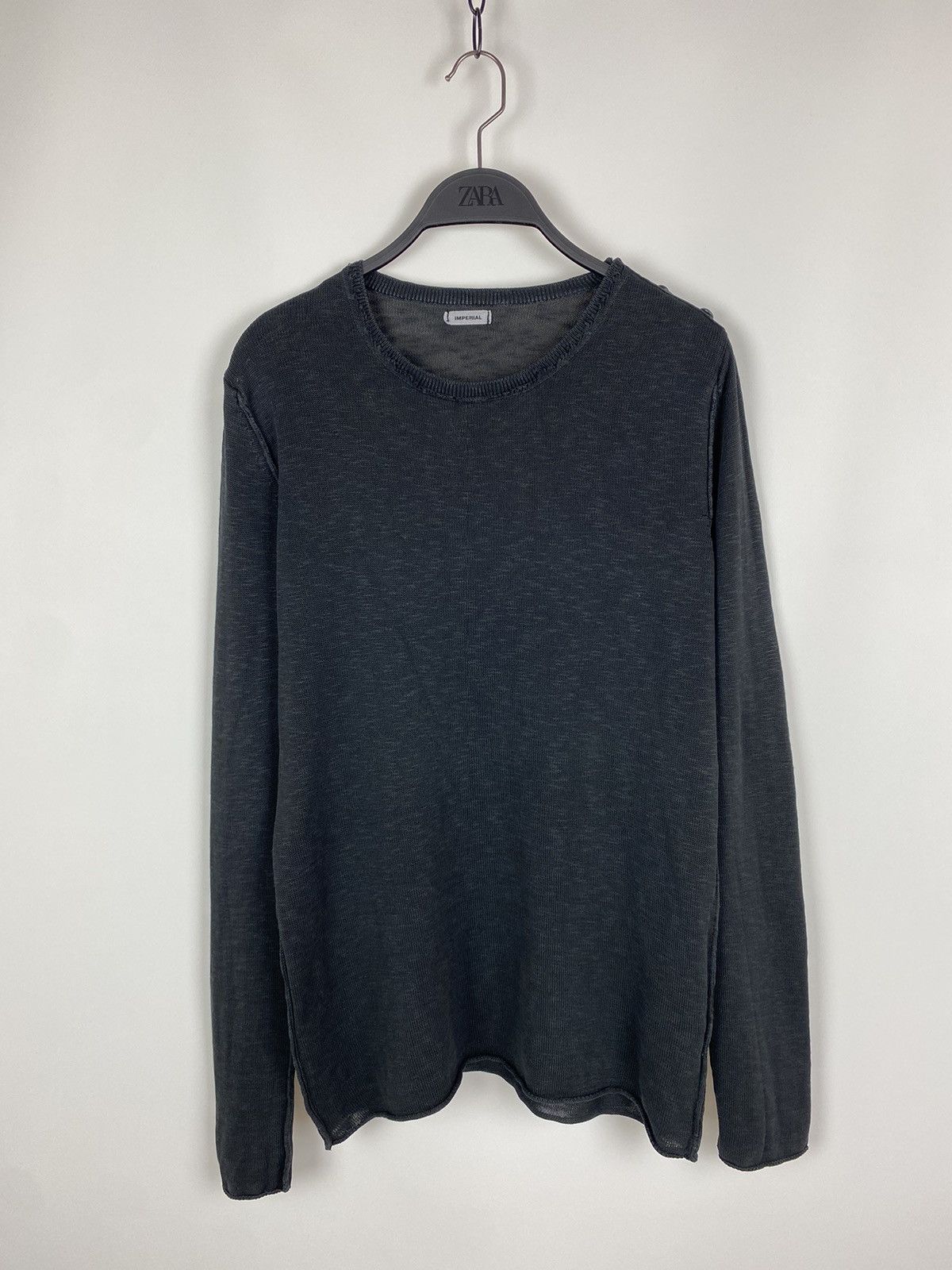 Imperial Imperial Distressed Buttons Shoulder Cotton Knit Sweater Size US S / EU 44-46 / 1 - 1 Thumbnail