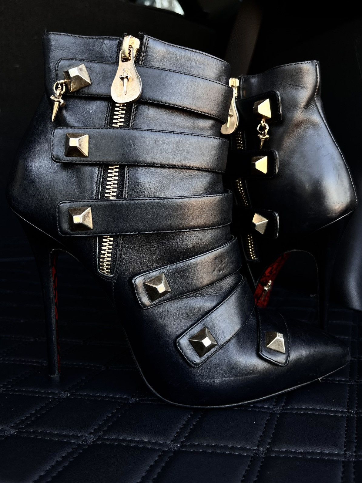 Paciotti Cesare Paciotti Dagger Ankle Studded Heels Size US 7 / IT 37 - 1 Thumbnail