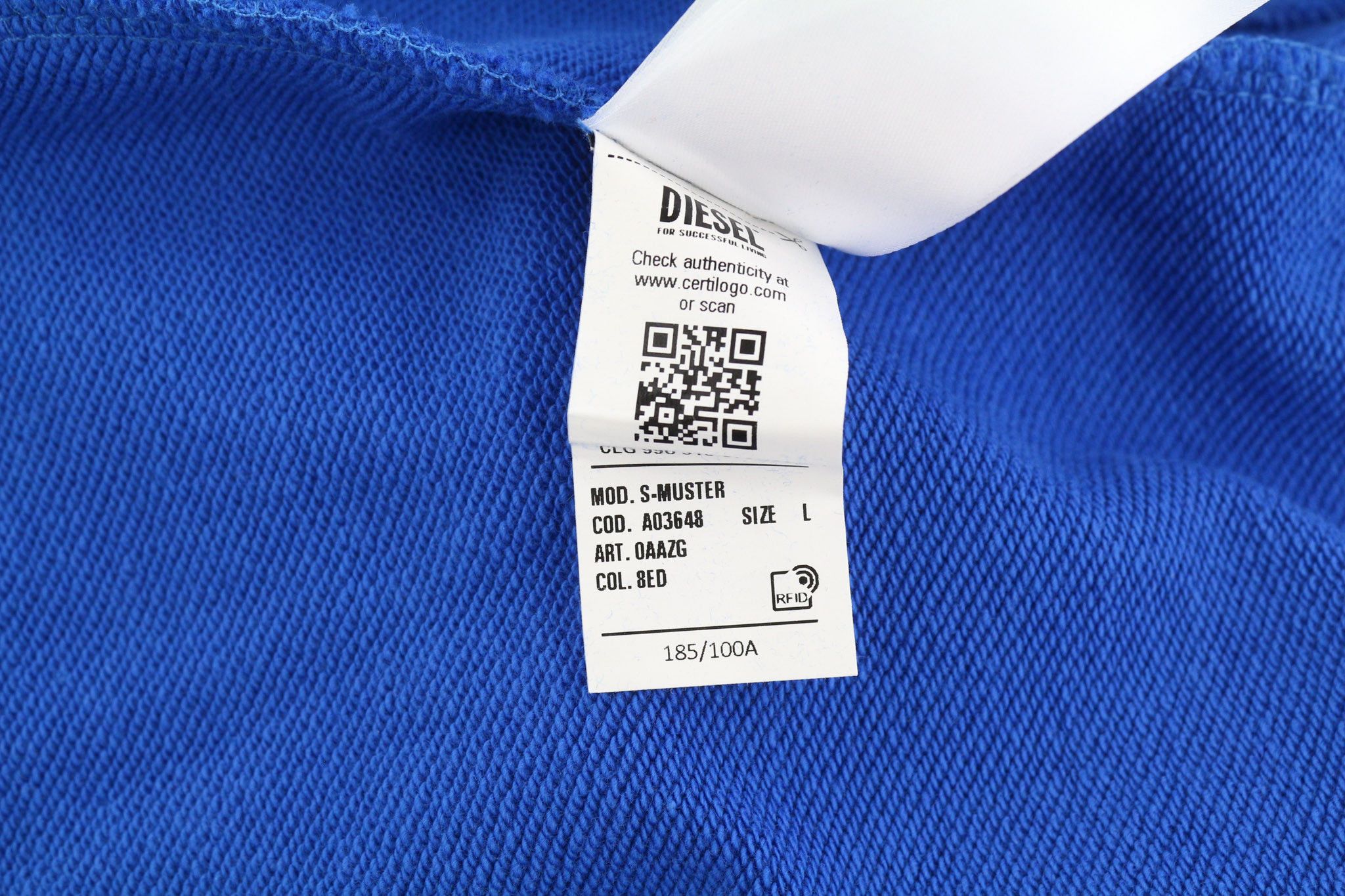 Diesel S-MUSTER L Blue Hooded Pocket Logo Hoodie 40378 Size US L / EU 52-54 / 3 - 13 Thumbnail