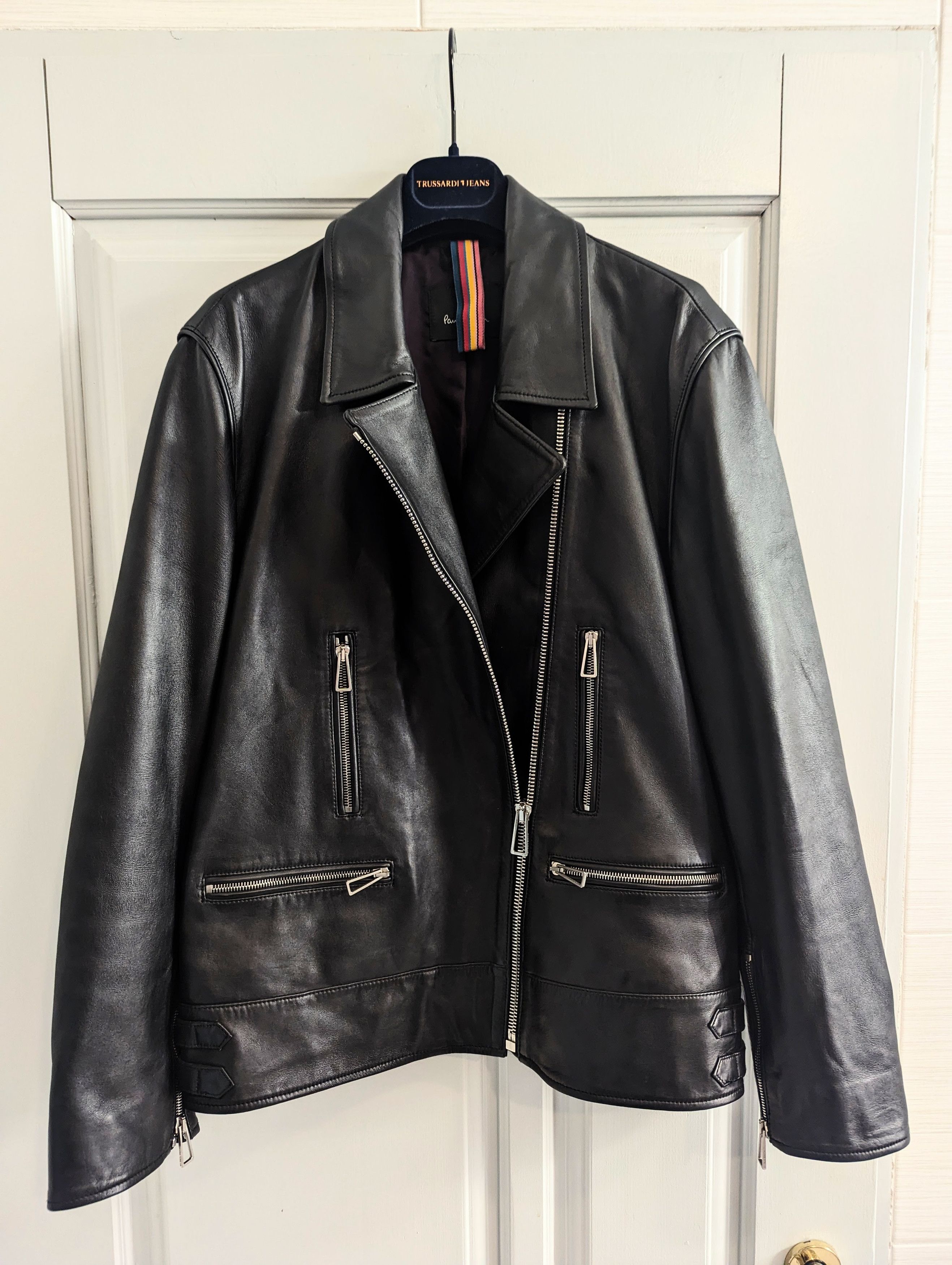 Paul smith leather biker jacket hot sale