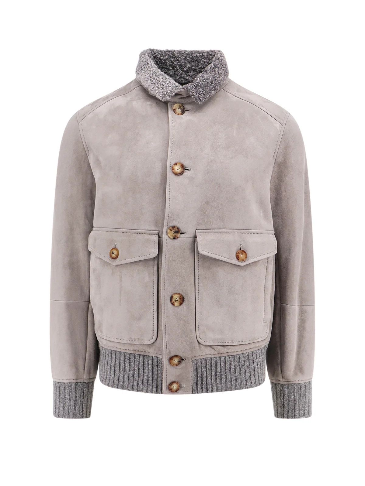 Brunello Cucinelli o1w1db11225 Buttoned Long Sleeved jacket in Light Grey Size US L / EU 52-54 / 3 - 1 Thumbnail