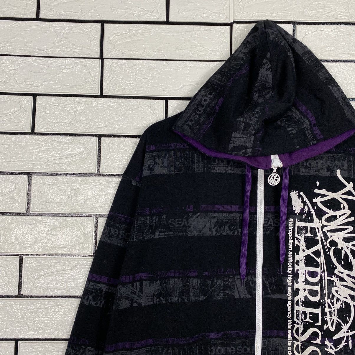 Japanese Brand 📌B One Soul Zipper Hoodie Full Print Size US XL / EU 56 / 4 - 8 Thumbnail