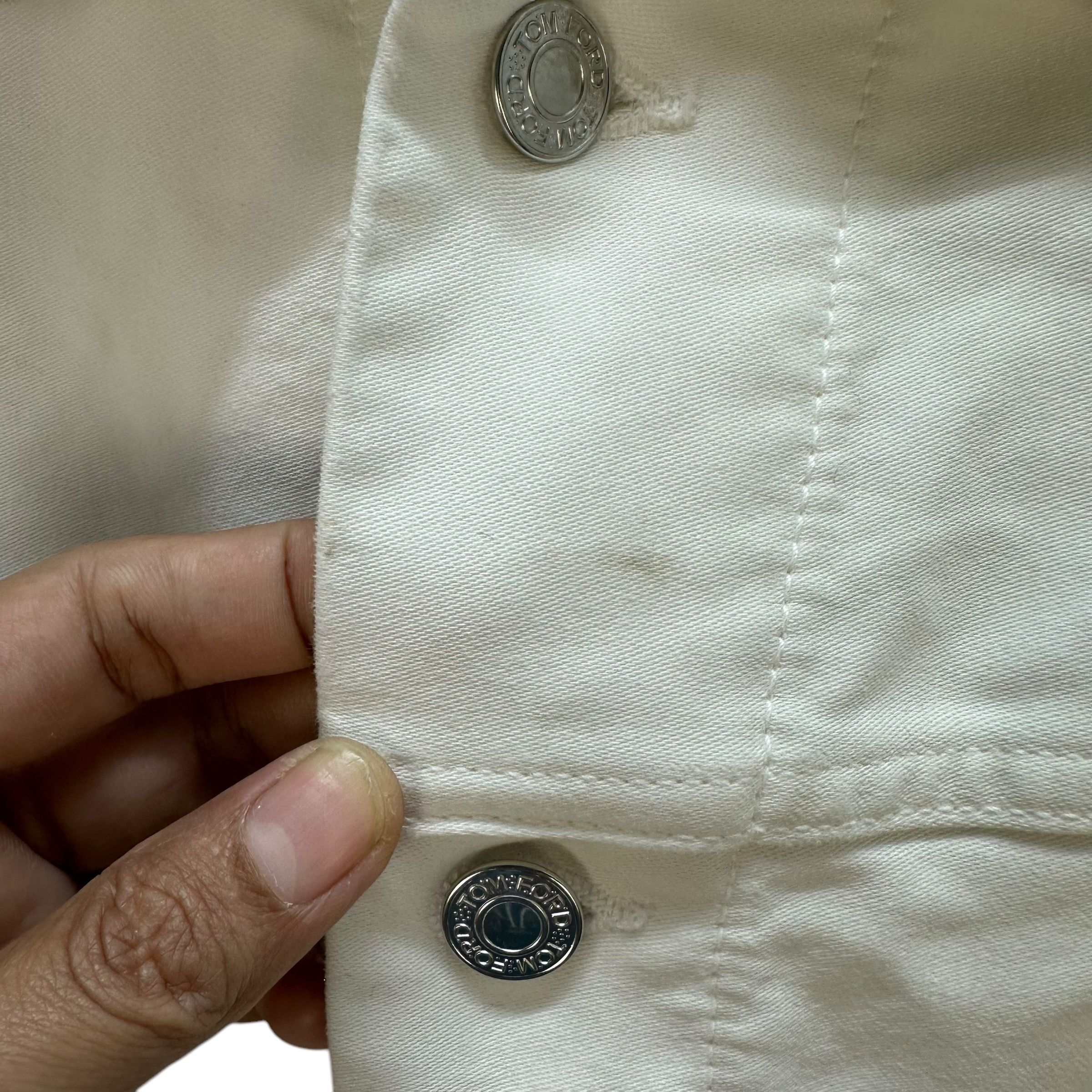 Tom Ford TOM FORD Made in Usa Slim Fit White Denim Jacket #A80-1938 Size US L / EU 52-54 / 3 - 7 Thumbnail