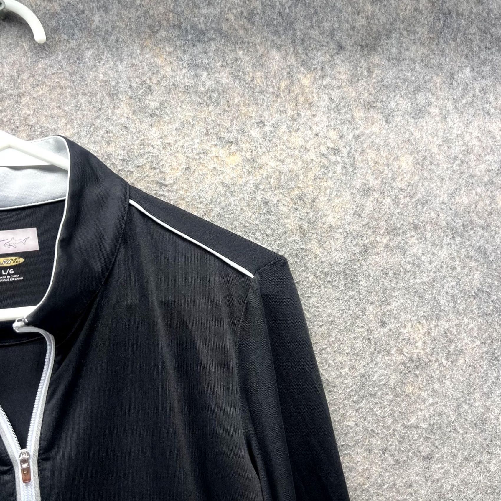 Vintage Greg Norman Shirt Womens L Black Sweatshirt Women Large Zip Play Dry Polyester Knit Stretch Size L / US 10 / IT 46 - 4 Thumbnail