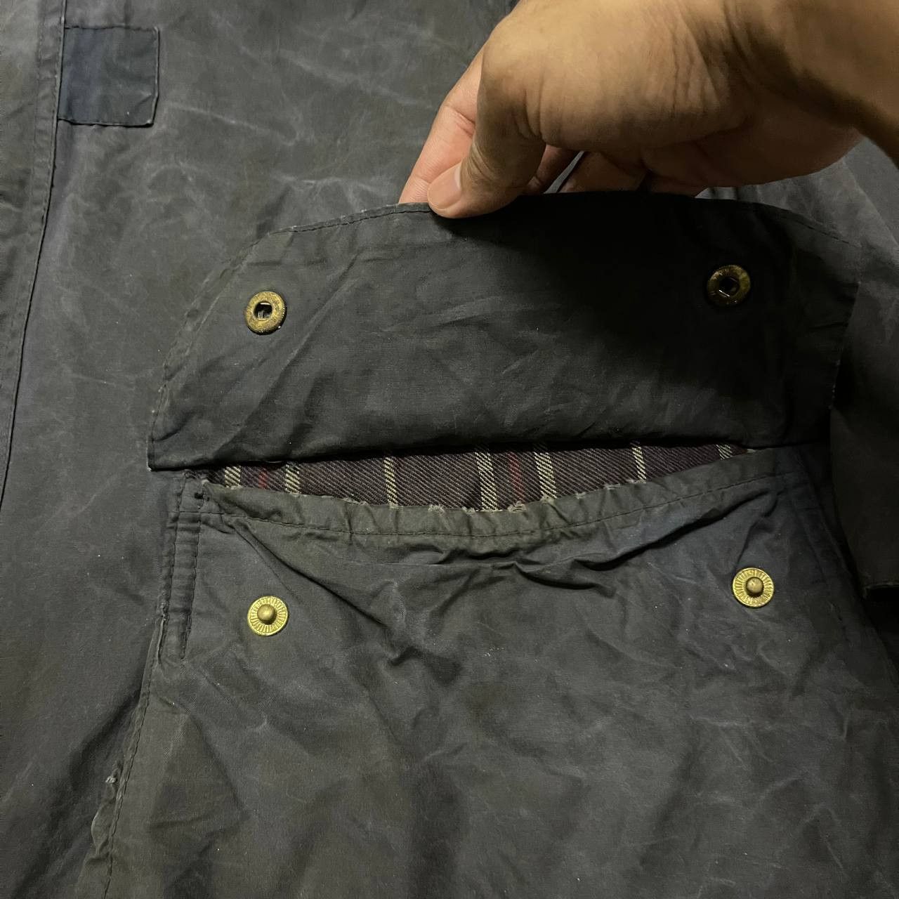 Barbour Vintage 90's Barbour Waxed Jacket A205 Border Distressed Size US L / EU 52-54 / 3 - 7 Thumbnail