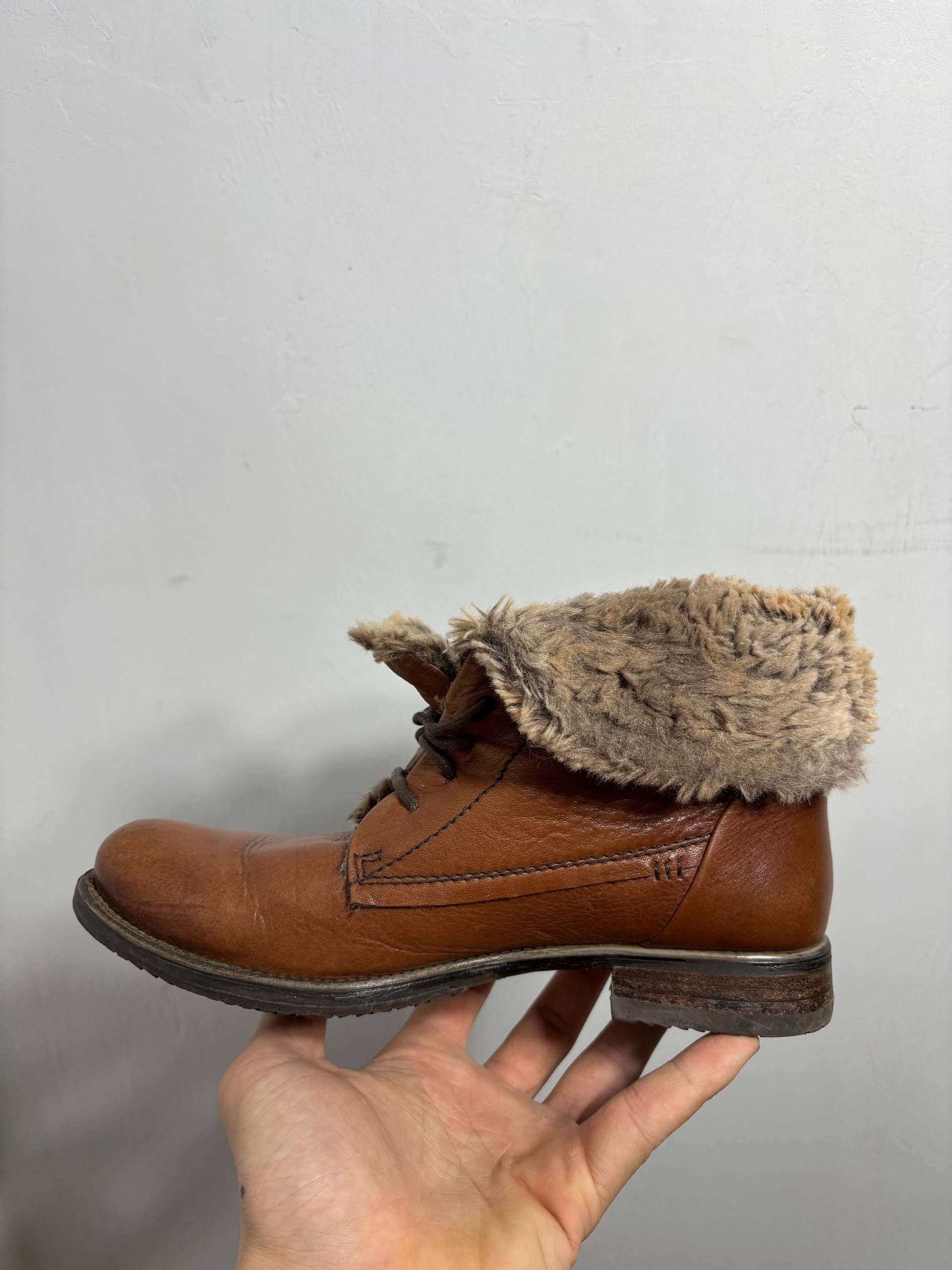 A.S.98 RARE Fur AS 98 GUIDI style! fade Ankle Archive Leather Boots Size US 7 / IT 37 - 9 Thumbnail