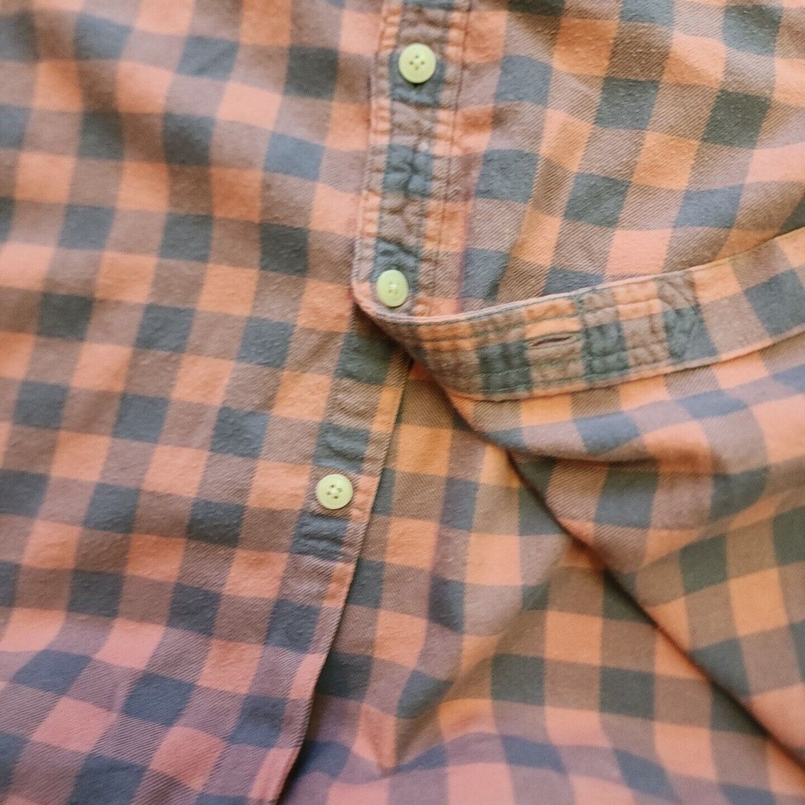 J.Crew J Crew Men's Sm Red Orange Blue Plaid Flannel Oxford Shirt Size US S / EU 44-46 / 1 - 7 Thumbnail