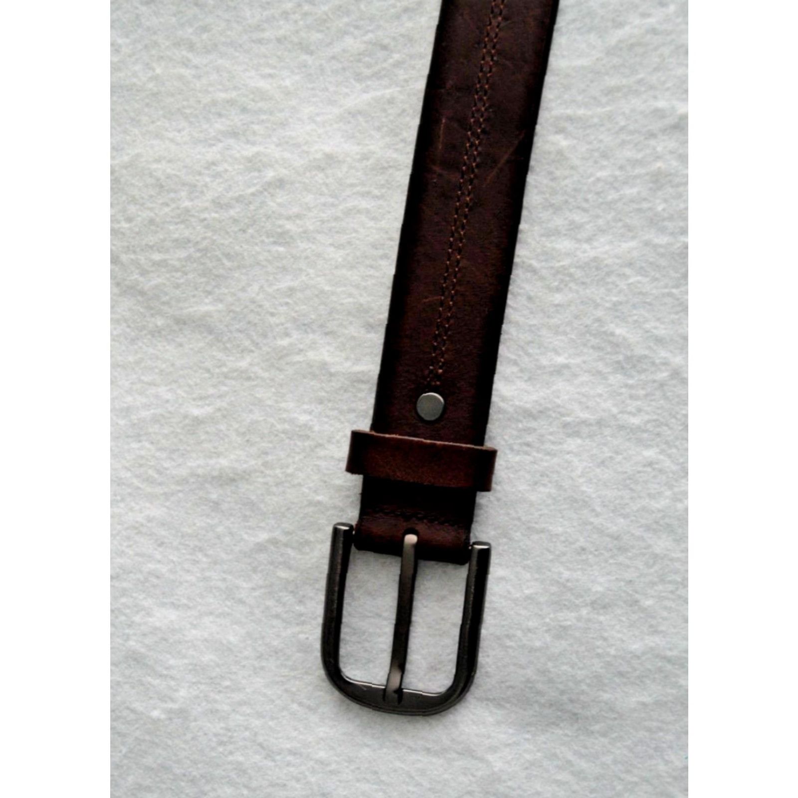 Fossil Fossil Men’s Leather Silver Buckle Brown Belt 44 Dress Belt Buckle Adjustable Solid Leather 110/44 Mens Belt Size 44 - 2 Thumbnail