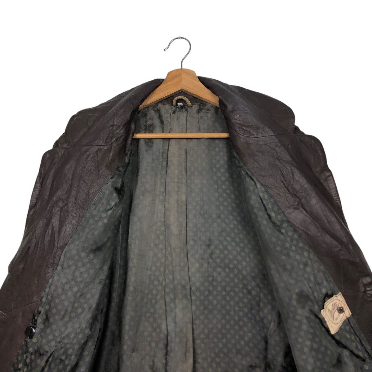Japanese Brand 📌Vintage Leather Jacket Delta Double Breast Size US M / EU 48-50 / 2 - 15 Thumbnail