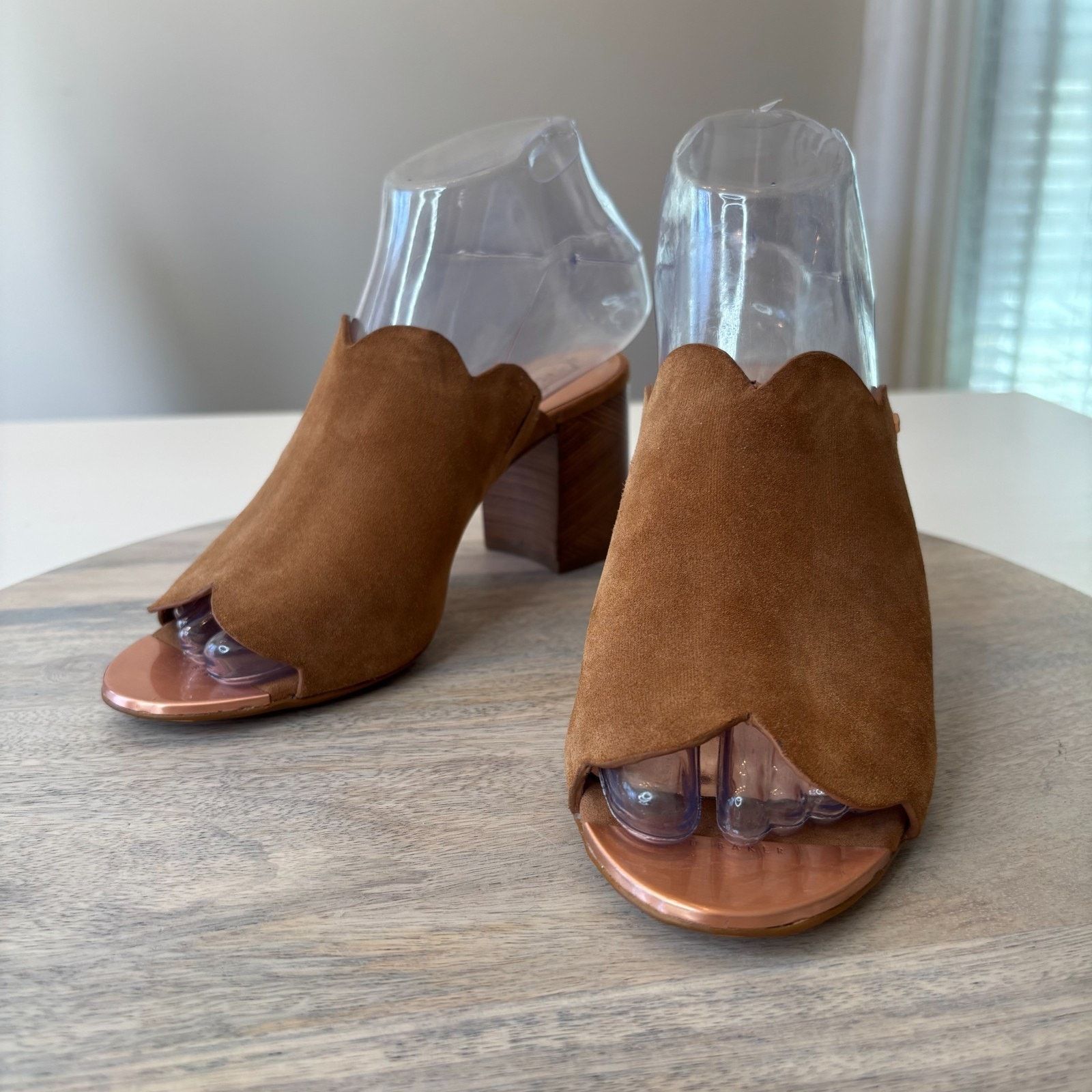 Ted Baker Ted Baker London Suede Heels Women's EU 38 US 7 Brown Block Size US 7 / IT 37 - 3 Thumbnail