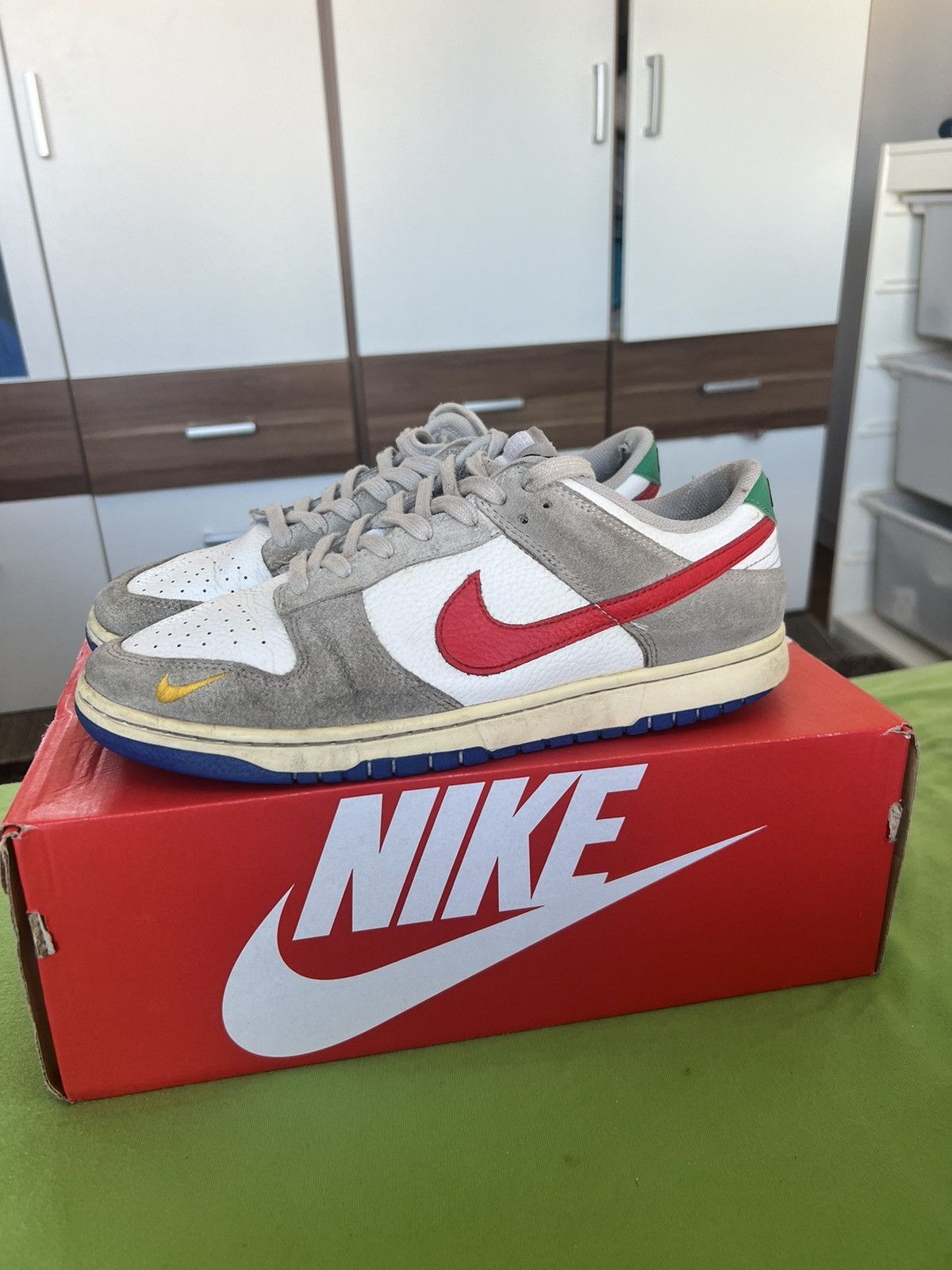 Nike Nike Dunk Low Light Iron Ore Red Blue Size US 12 / EU 45 - 1 Thumbnail
