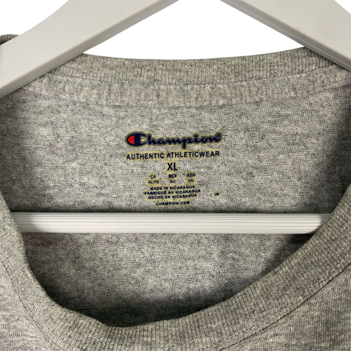 Champion × Designer × Vintage - Vintage CHAMPION T-shirt/Cut & Sewn Gray XL Size US XL / EU 56 / 4 - 5 Thumbnail