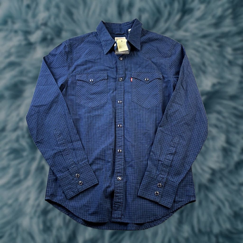 Levi's Levi's Shirt Mens Small Blue Pearl Snap Western Plaid Size US S / EU 44-46 / 1 - 1 Thumbnail