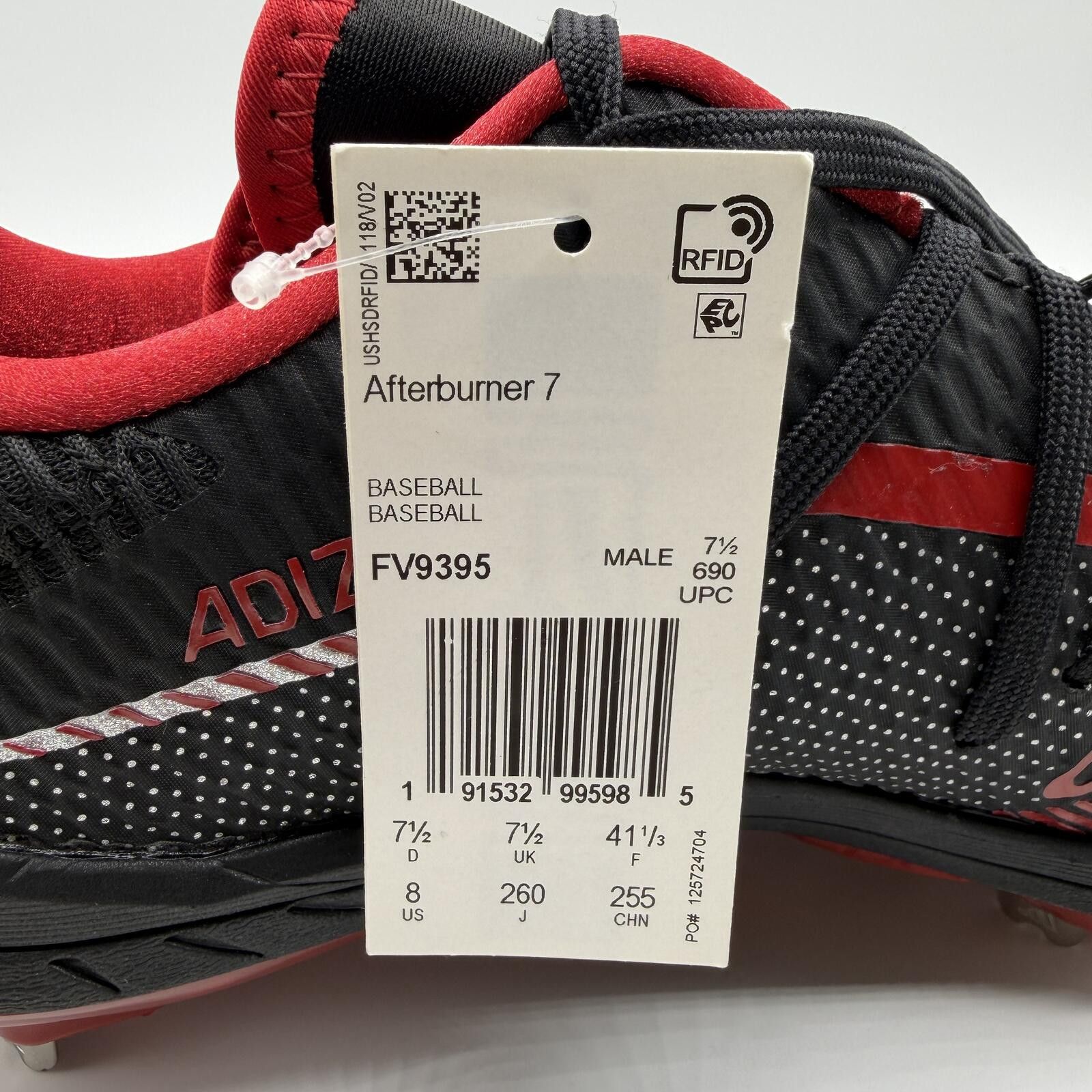 Adidas Adidas adizero Afterburner 7 Baseball Cleats Black Red Size ONE SIZE - 6 Thumbnail
