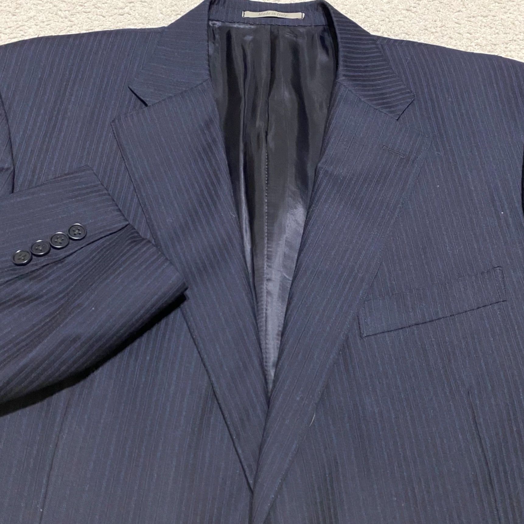 Canali Canali Blazer Blue Striped 2/2 Button Wool 48 Regular Mens Vintage? Size 48R - 4 Thumbnail