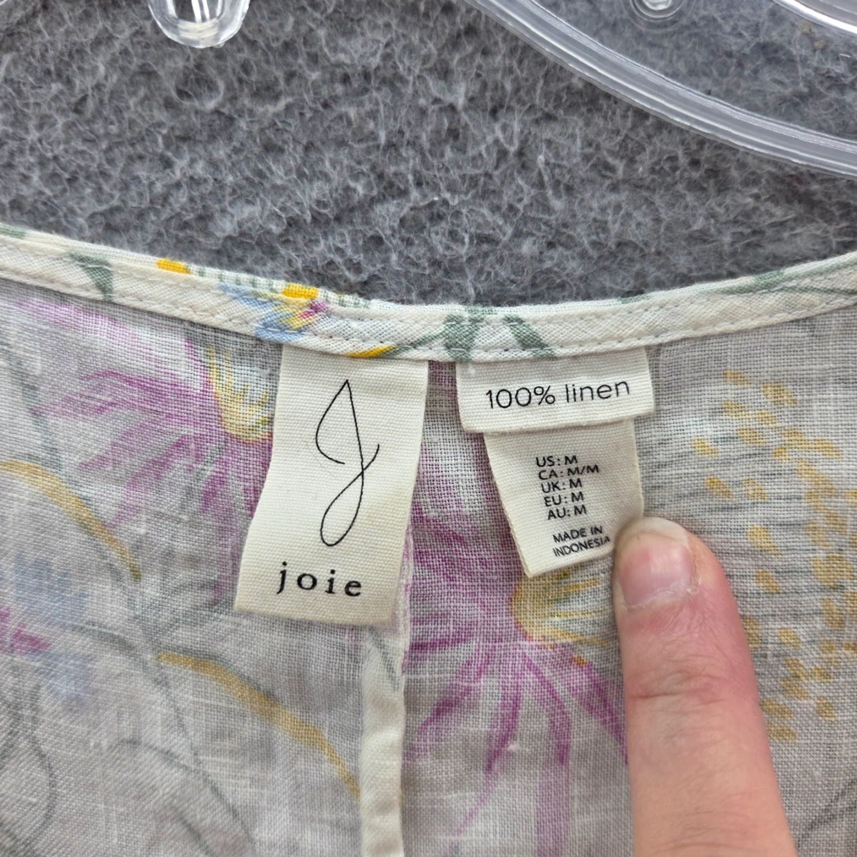 Joie Joie Dress Sheath Linen Floral Pink Yellow Beach Women's Medium" Size M / US 6-8 / IT 42-44 - 5 Thumbnail