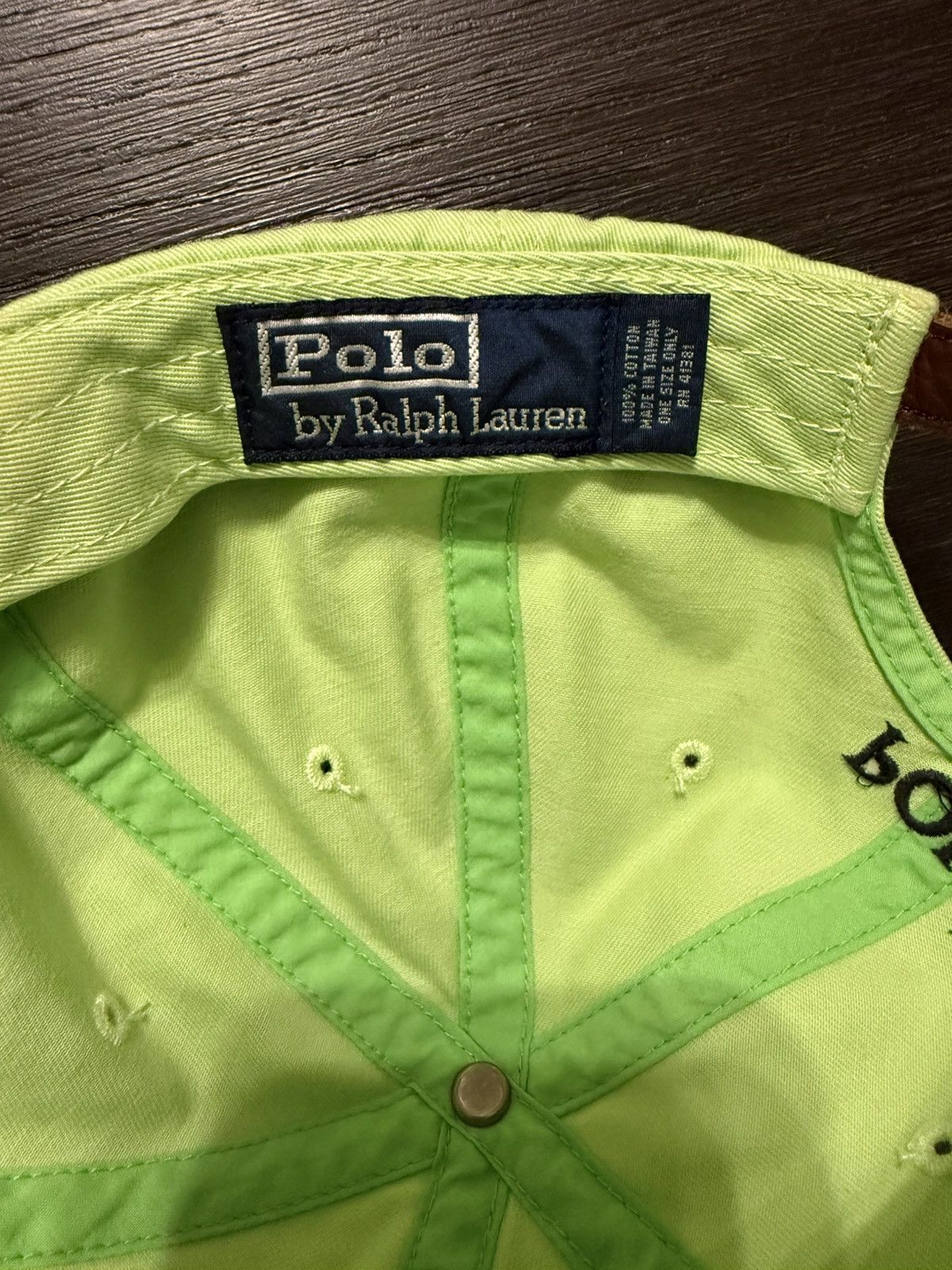 Polo Ralph Lauren Vintage Polo Ralph Lauren Strapback Hat Light Neon Green Size ONE SIZE - 5 Thumbnail
