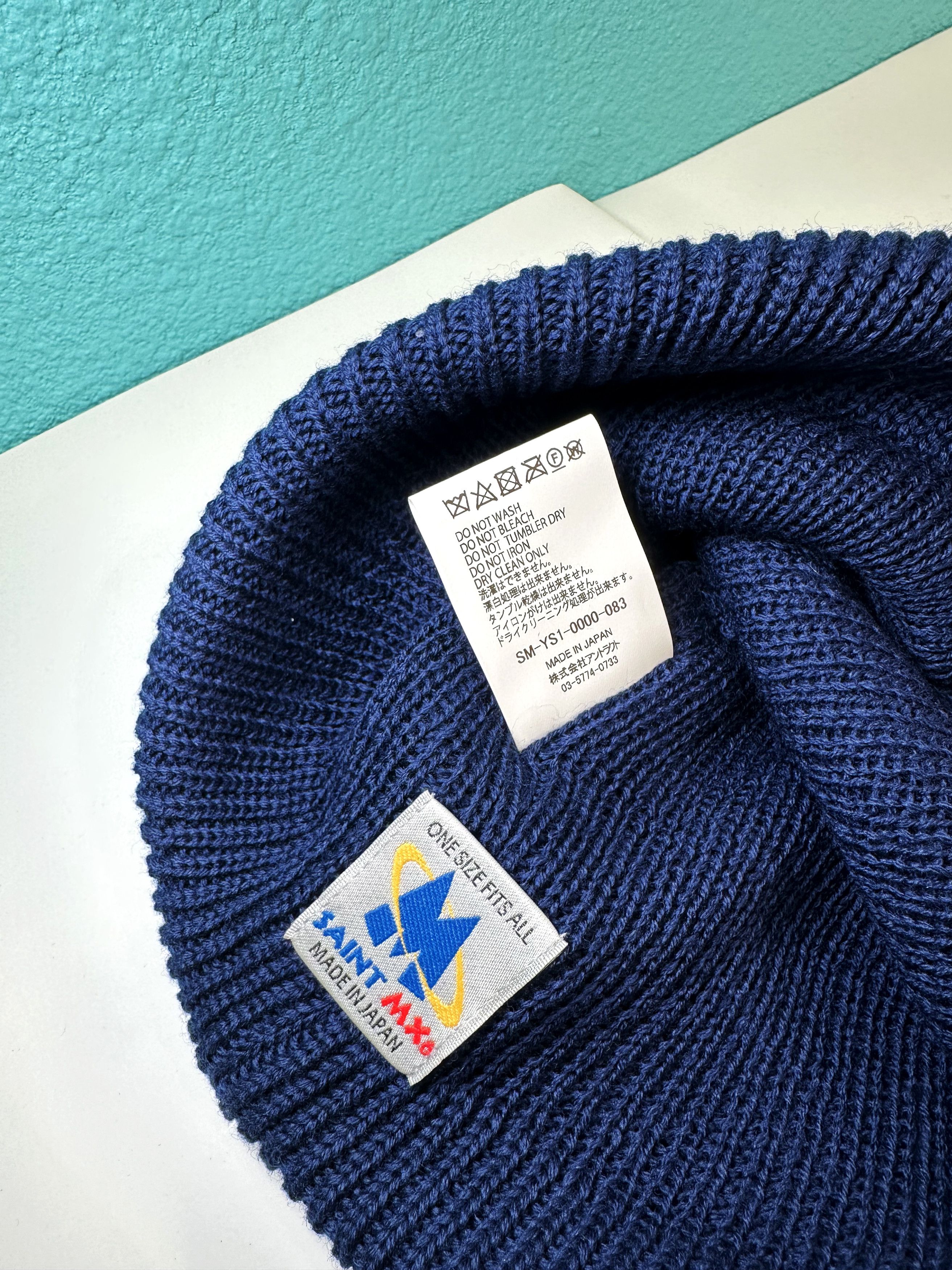 Saint Michael Saint Mxxxxxx knit beanie navy Size ONE SIZE - 5 Thumbnail