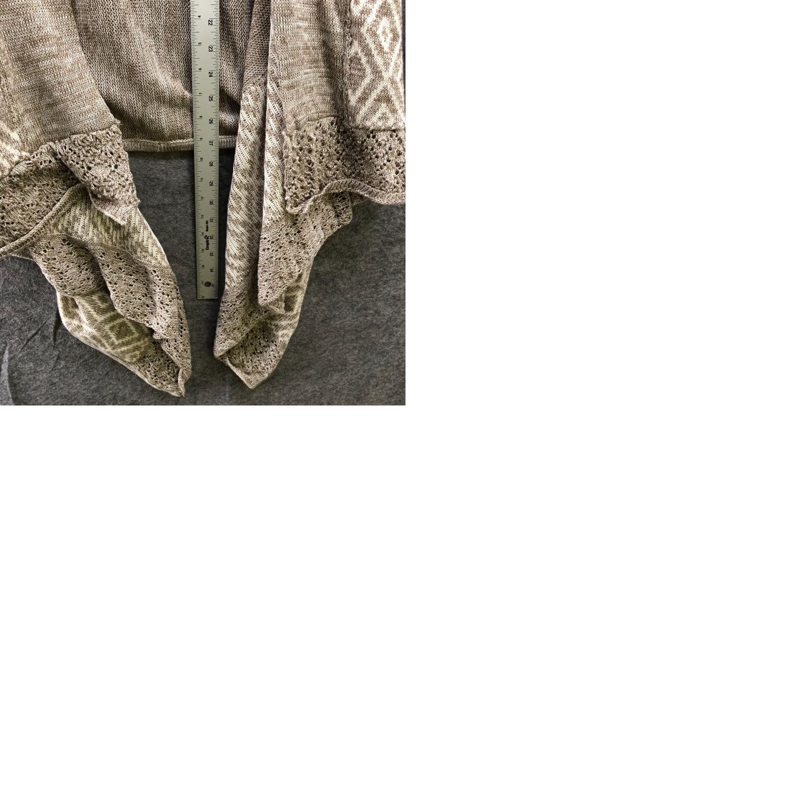 Vintage NWT Lovemarks Cardigan Womens L Open Front Boho Knit Heather Brown Beige Size L / US 10 / IT 46 - 9 Thumbnail