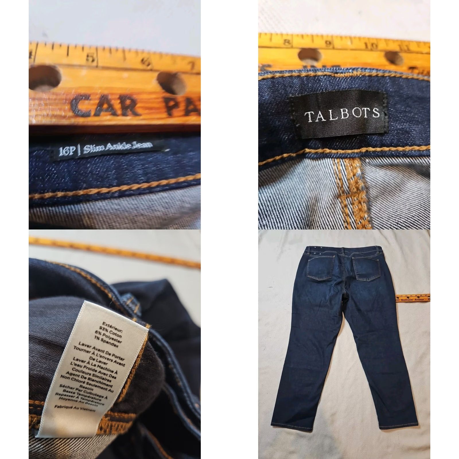 Talbots Talbots Jeans Womens Size 14 Blue Slim Ankle Stretch Denim Casual Mom Pants Size 36" / US 14 / IT 50 - 9 Thumbnail
