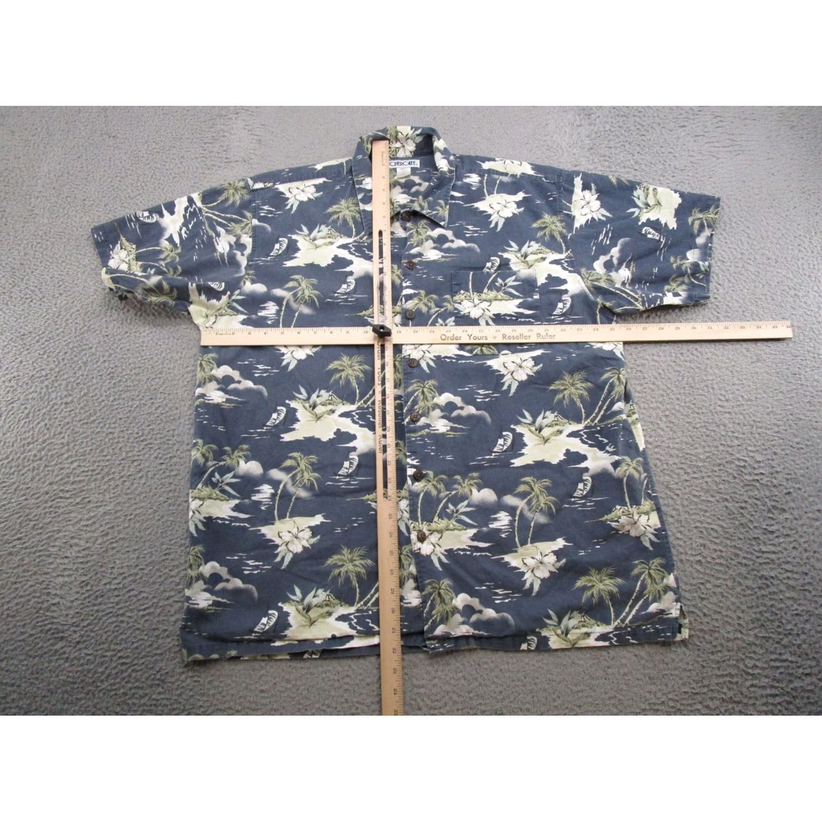 Cherokee VINTAGE Cherokee Hawaiian Shirt XL Blue Floral Pattern Men Button-Up Size US XL / EU 56 / 4 - 3 Thumbnail