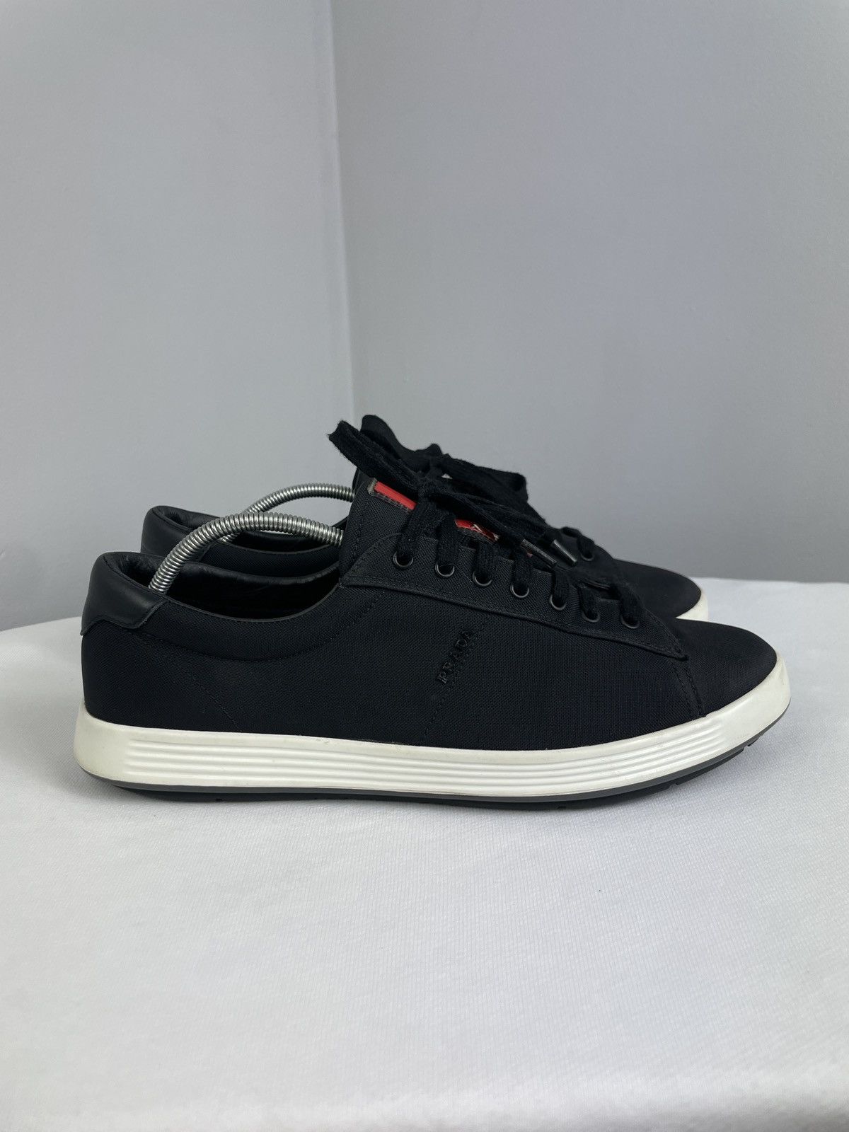 Prada Prada Linea Rossa Black Nylon Sneakers – Vitello Plume Size US 8 / EU 41 - 3 Thumbnail