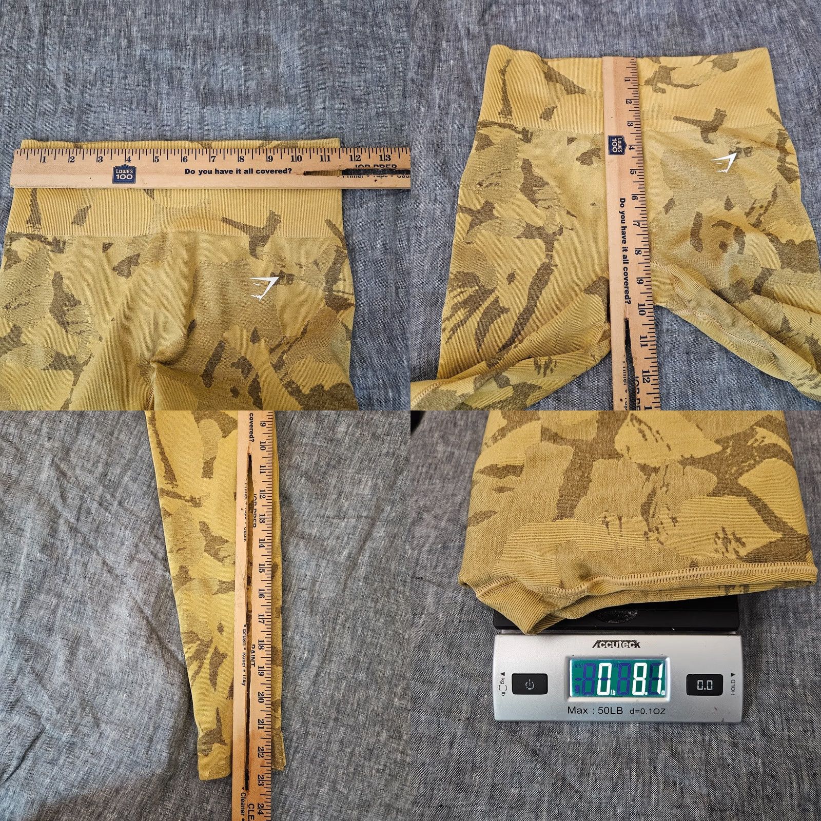 Gymshark Gymshark Leggings Small Camo Tan High Rise Workout Activewear Size 28" / US 6 / IT 42 - 8 Thumbnail