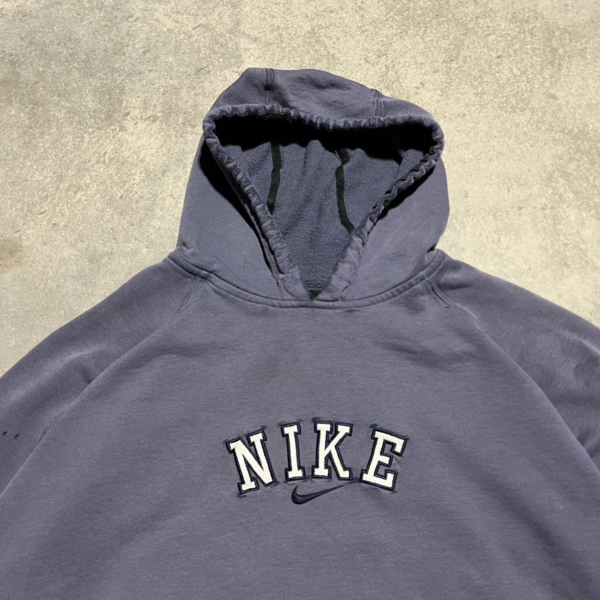 Nike × Vintage Crazy Vintage Nike Center Swoosh Boxy Hoodie Size US XL / EU 56 / 4 - 4 Thumbnail