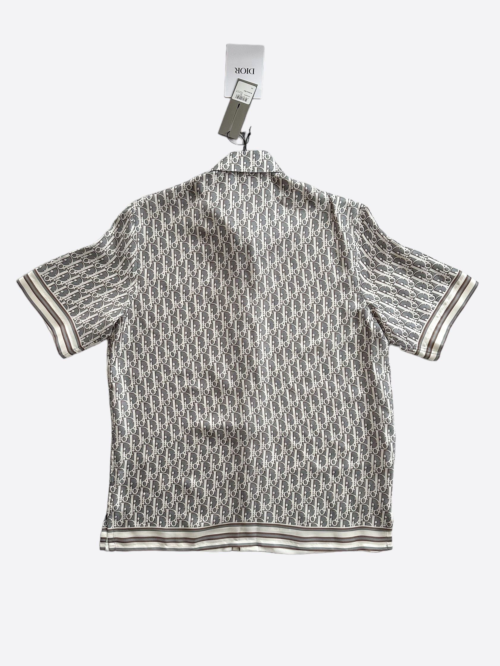 Dior Dior Grey Oblique Silk Button Up Shirt Size US S / EU 44-46 / 1 - 2 Thumbnail