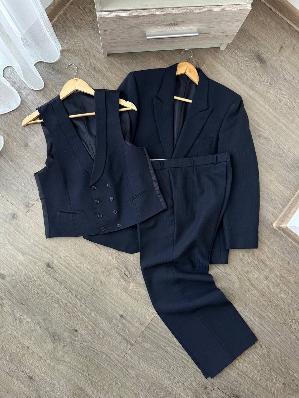 Japanese Brand × Vintage Vintage Japanese Striped Blue Blazer Pants Suit Colletti Size M / US 6-8 / IT 42-44 - 3 Thumbnail