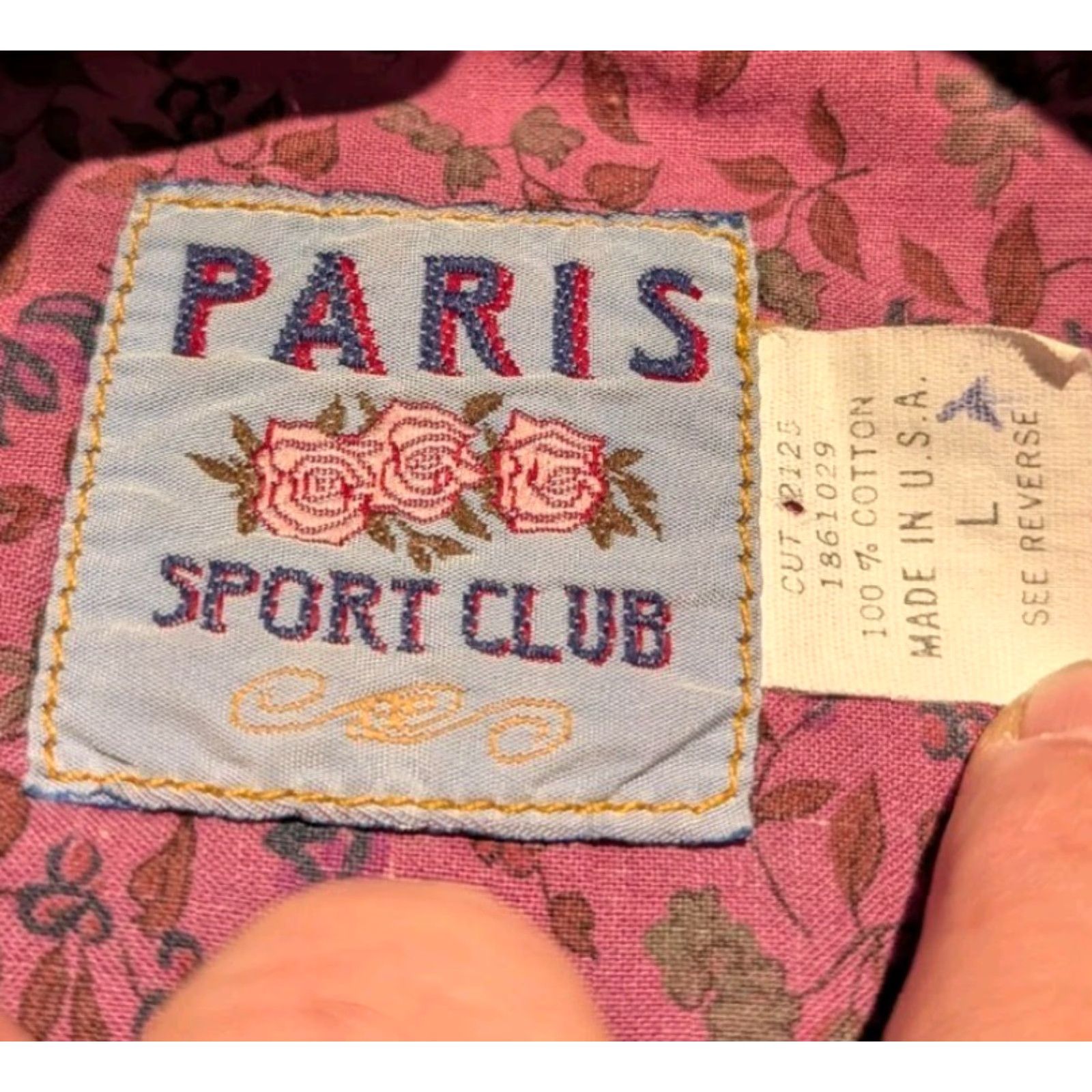 Denime VINTAGE Paris Sport Club Denim Crop Jacket Women L 90s Boho Grunge Trucker Blue Button-Up Size L / US 10 / IT 46 - 7 Thumbnail