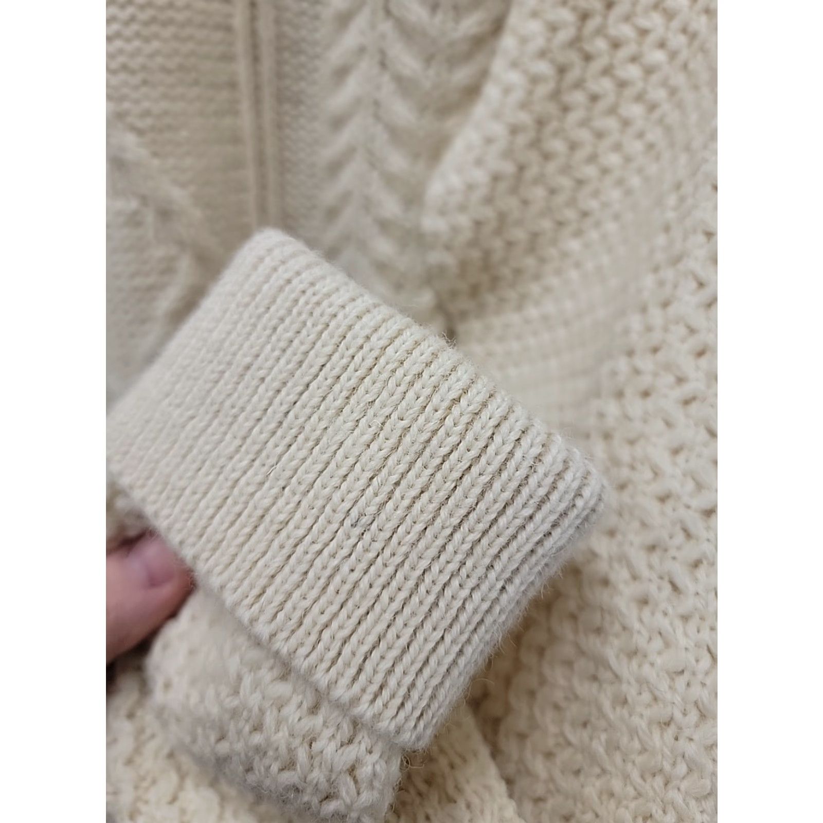 Barbour VINTAGE Barbour Sweater Mens Cable-Knit Wool Crew Neck Pullover Beige 46 Size US XXL / EU 58 / 5 - 5 Thumbnail