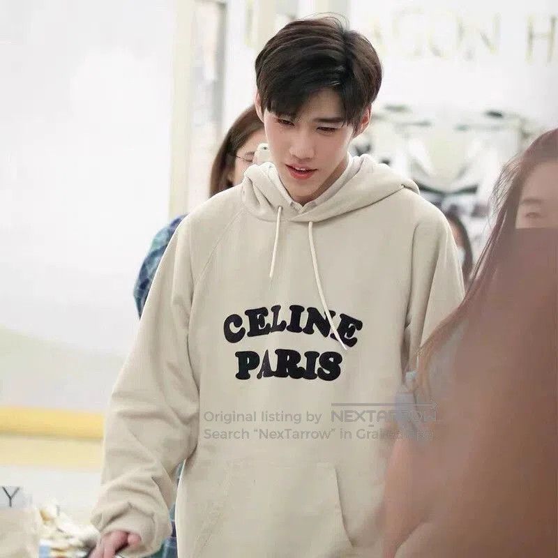 Celine Celine Paris Flocked Logo Hoodie. Size US M / EU 48-50 / 2 - 8 Thumbnail