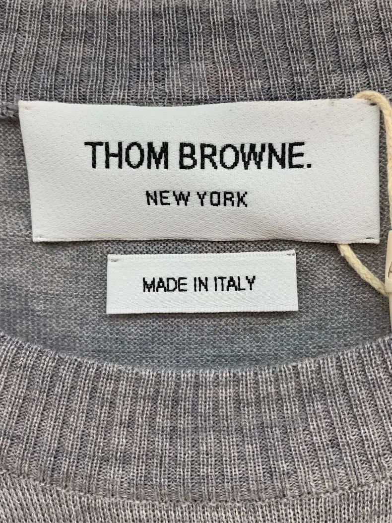 Thom Browne Thom Browne Gray Crew Neck Striped Knit Sweater Size US S / EU 44-46 / 1 - 3 Thumbnail