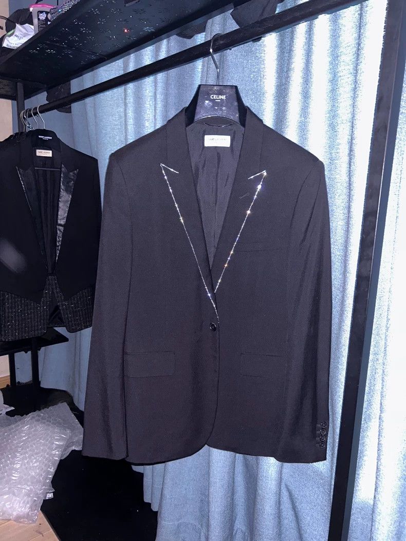 Saint Laurent Paris saint Laurent paris2016 FW rhinestone blazer 2503-Nextarro Size 52R - 1 Thumbnail