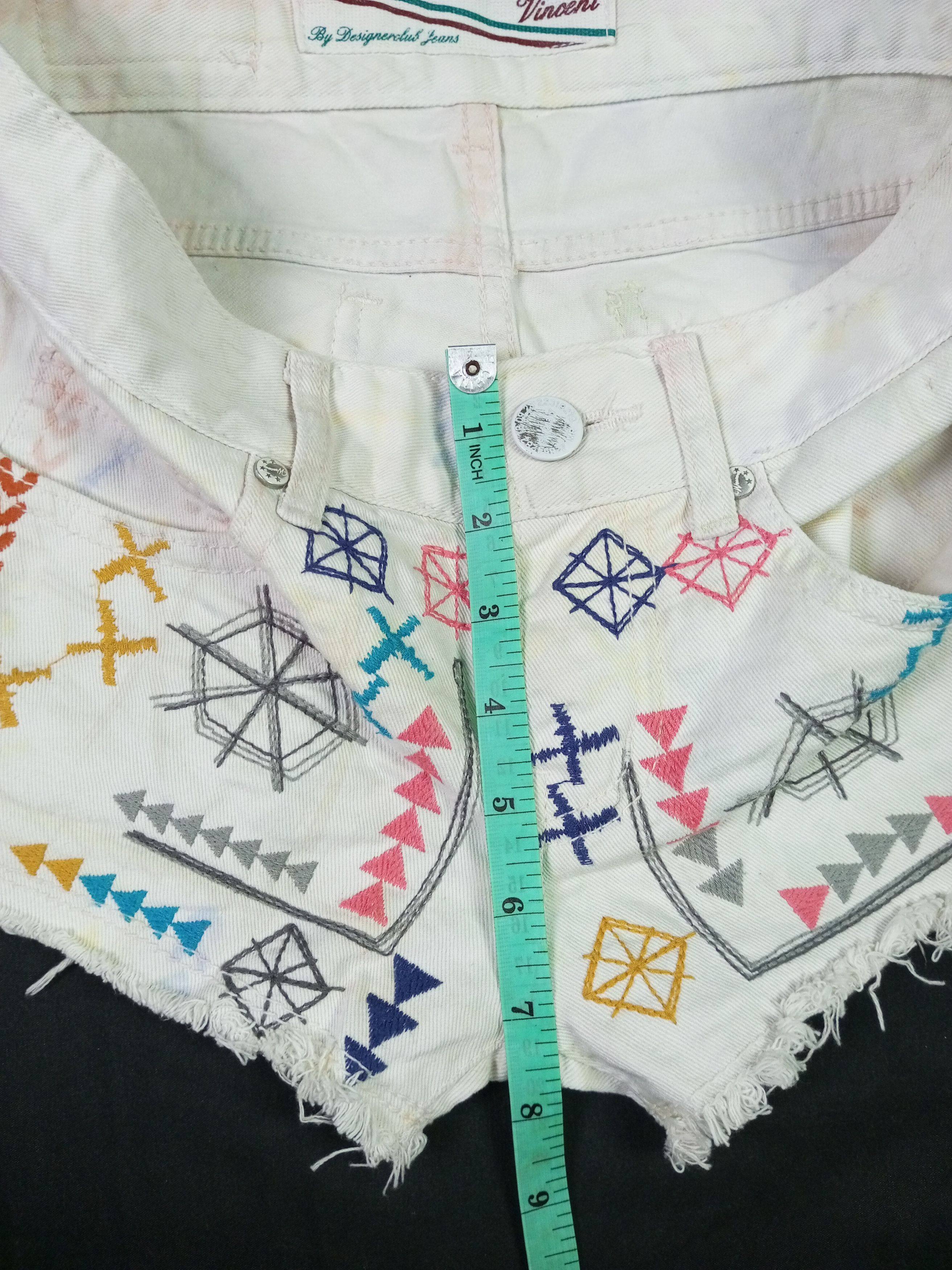 Japanese Brand Vincent by Designer Club Jeans denim shorts ☠️✨ Size 22" - 9 Thumbnail