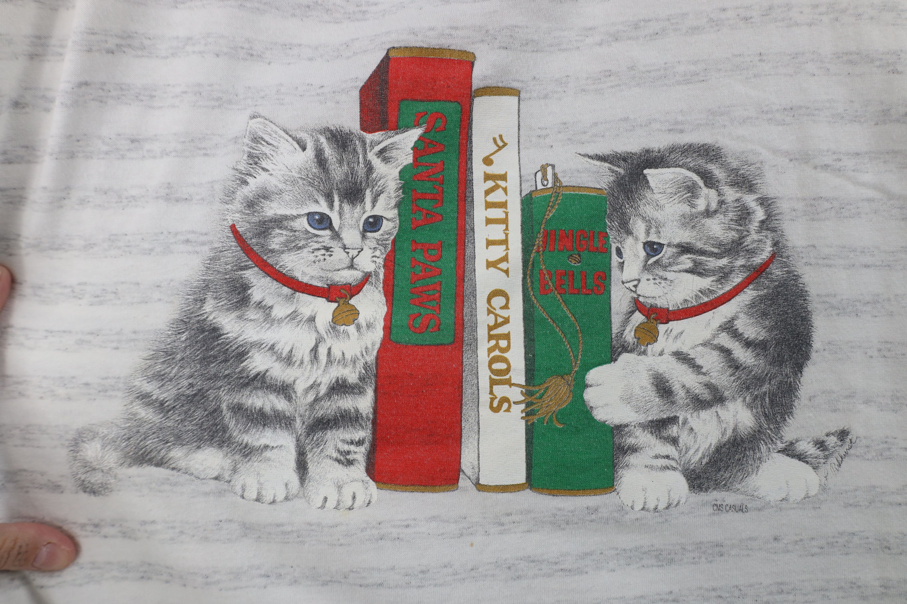Vintage Vintage 90s Streetwear Christmas Kitten Night Gown T-Shirt Size ONE SIZE - 4 Thumbnail