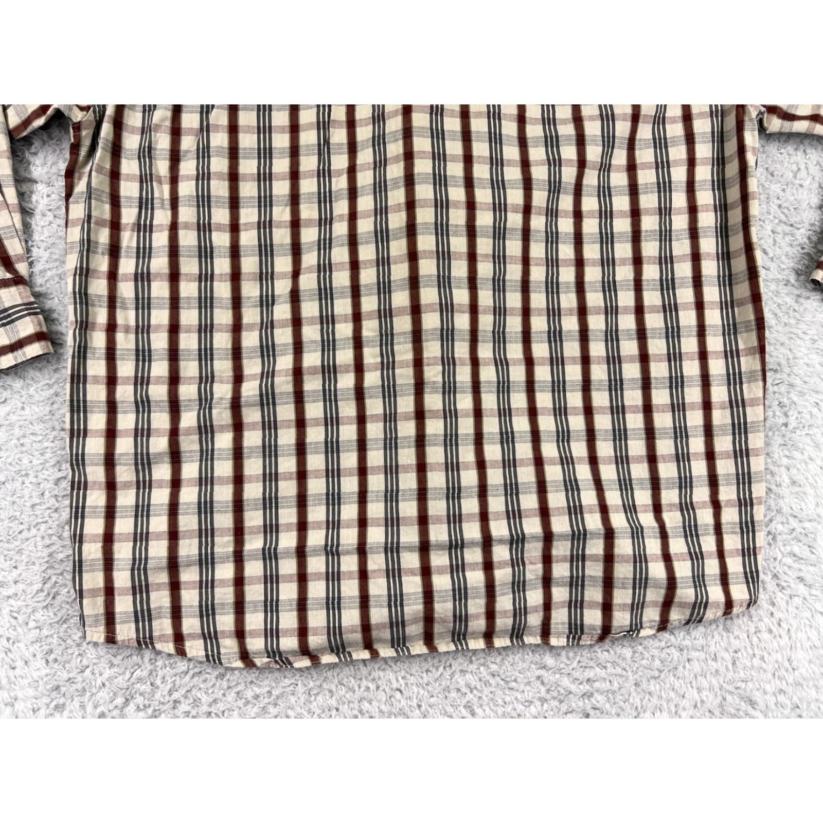 Vintage G.H. Bass & Co. Shirt Mens XL Beige Plaid Button-Down Cotton Long Sleeve with Pocket - Vintage? No; Regular Fit; Mens Clothing Size US XL / EU 56 / 4 - 7 Thumbnail