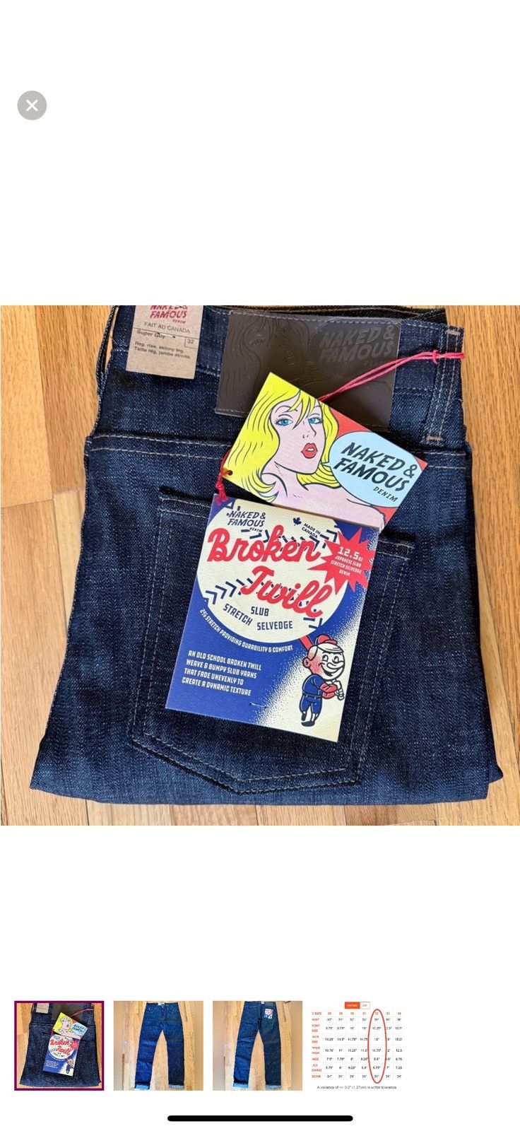 Naked & Famous Naked & Famous Broken Twill Slub Stretch Selvedge Super Guy Size US 32 / EU 48 - 1 Thumbnail