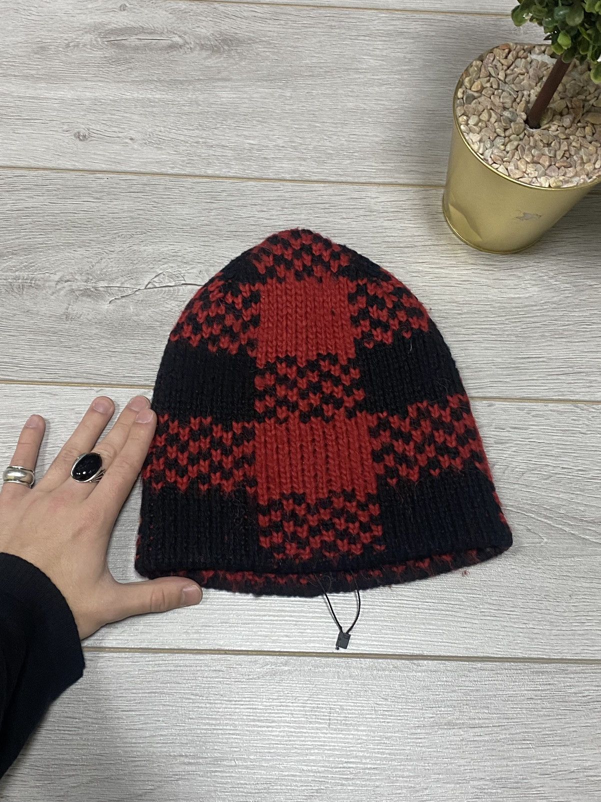 Pre-owned Hedi Slimane X Saint Laurent Paris Aw2013 Wool Angora Check Hat In Multi