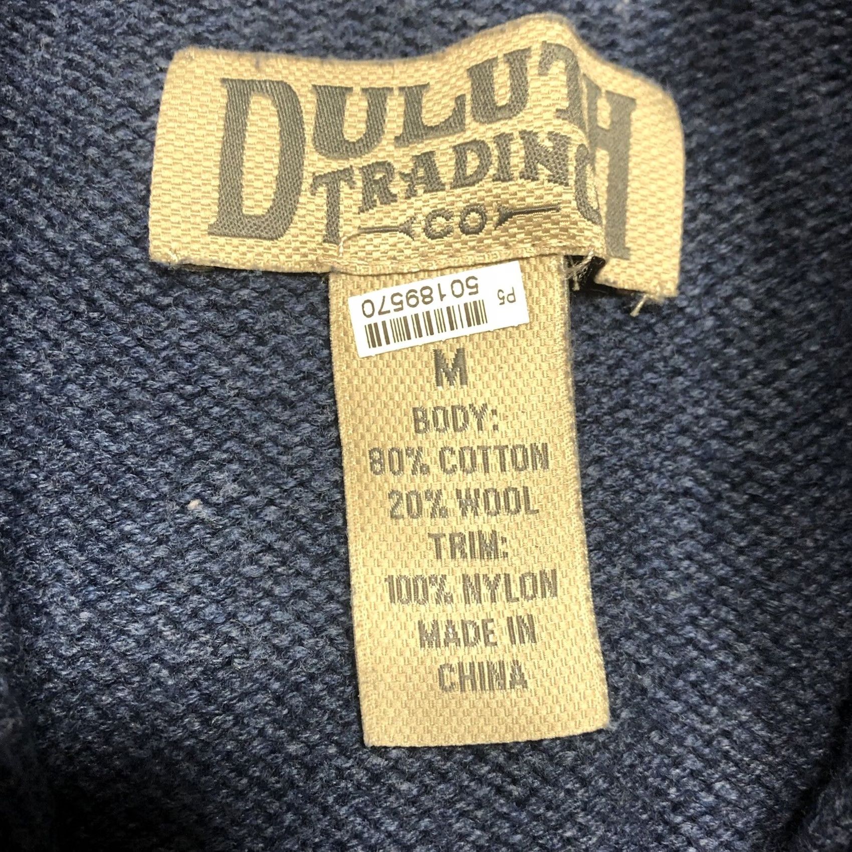 Duluth Trading Company Duluth Trading Mens Blue Wool Sweater Medium 1/4 Zip Pullover Size US M / EU 48-50 / 2 - 5 Thumbnail