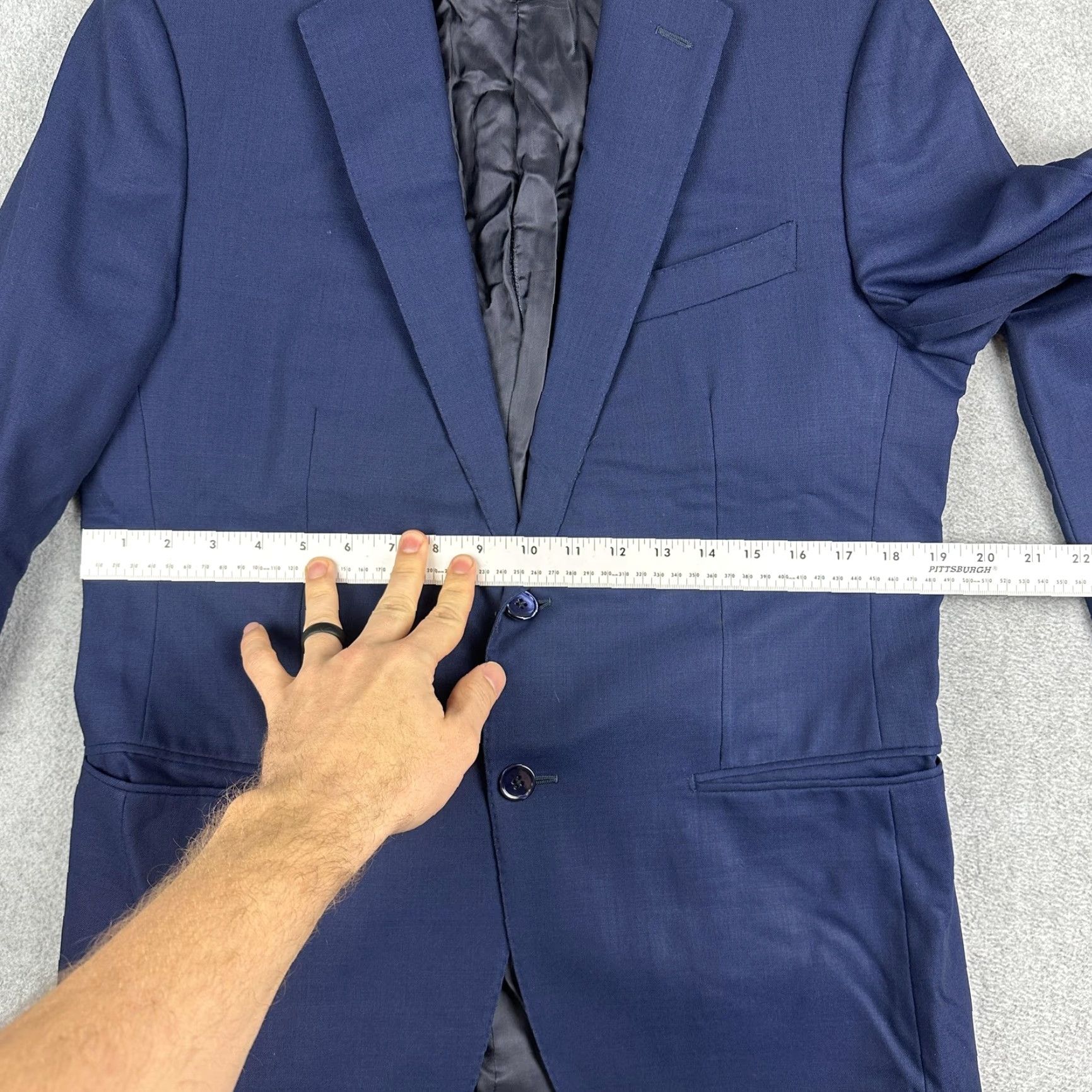 Caruso Caruso Suit Jacket Mens 40R Wool Blue Notch Two-Button Single-Breasted Italy READ Size 40R - 5 Thumbnail