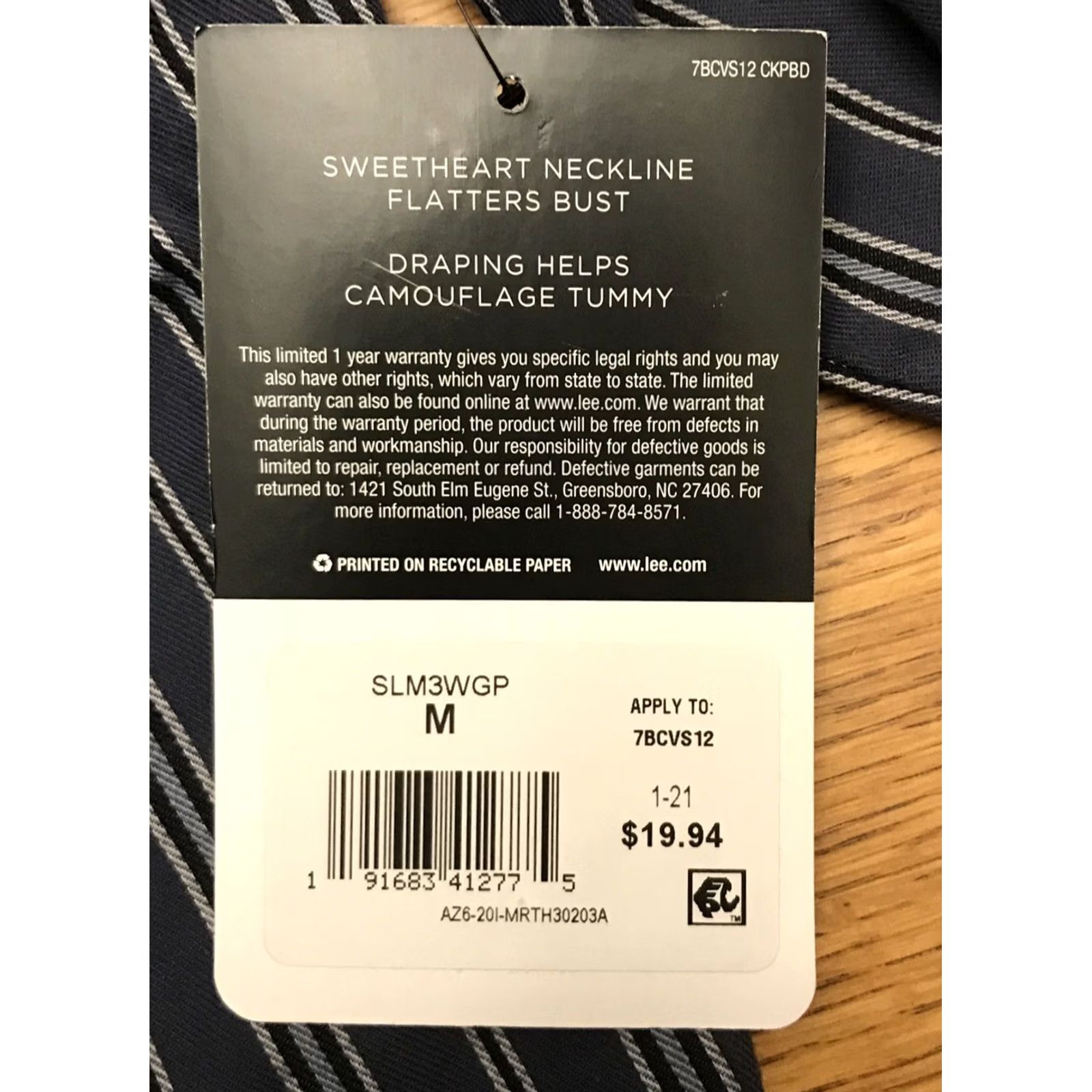 Lee Lee Blouse Womens M Blue NWT Shape Illusions striped Top White NEW Size M / US 6-8 / IT 42-44 - 5 Thumbnail