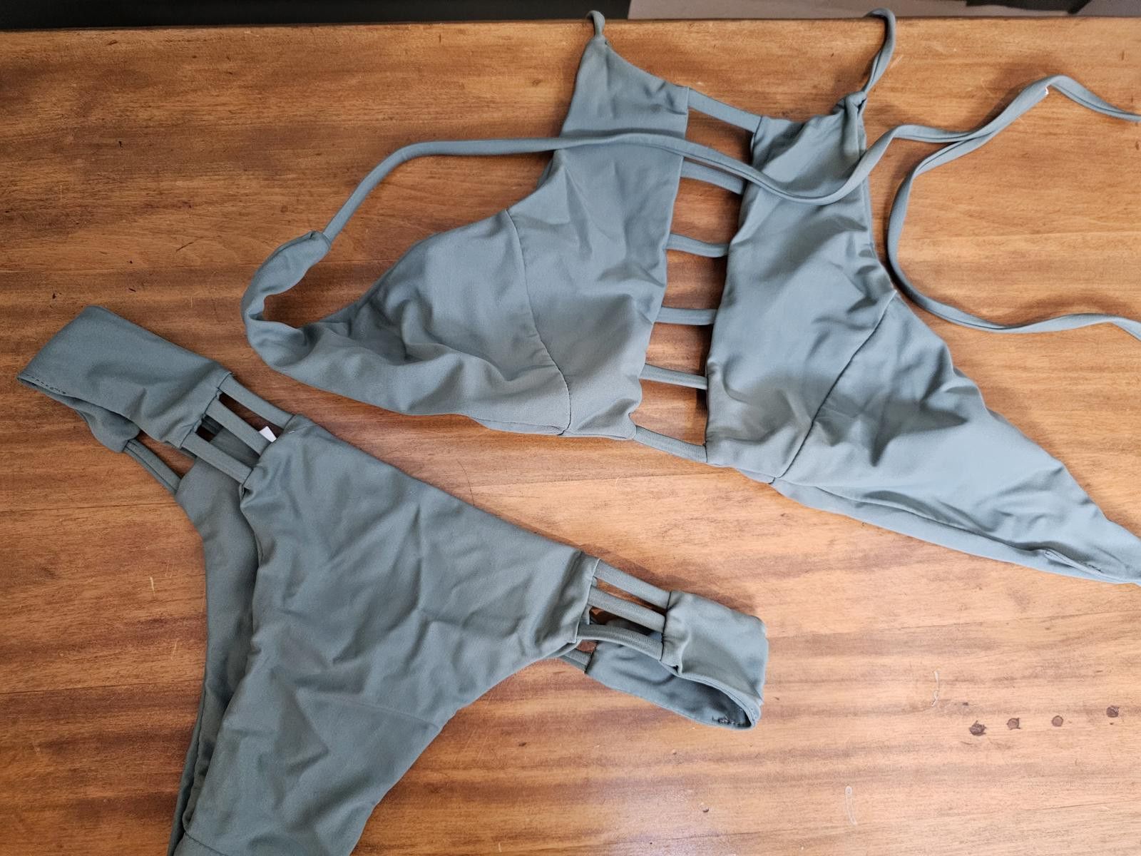 Other Bikini Set Olive Green Womens Size L Trendy Never Worn Size ONE SIZE - 4 Thumbnail
